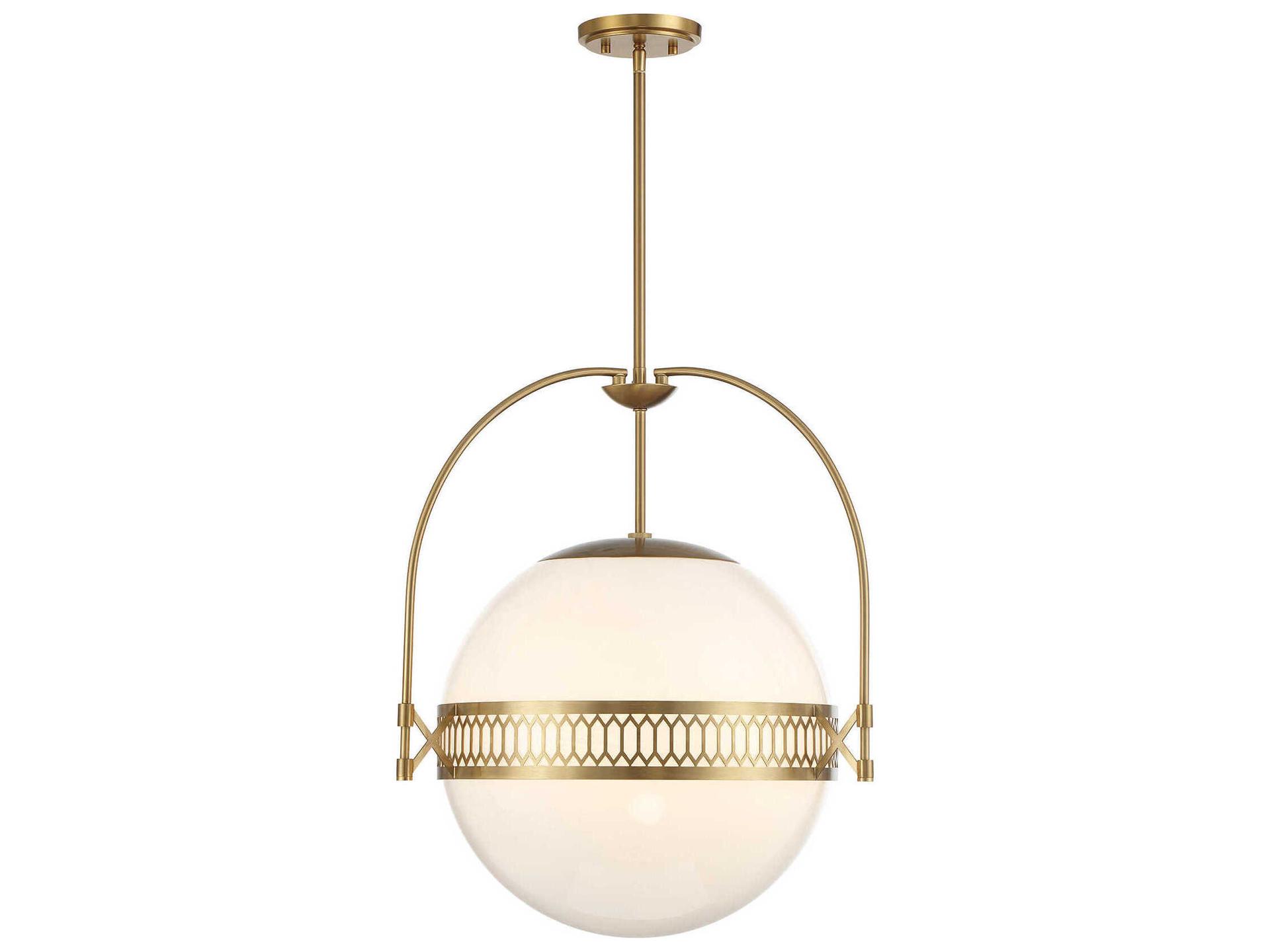 Thornhill 3-Light Orb Pendant Light in Warm Brass