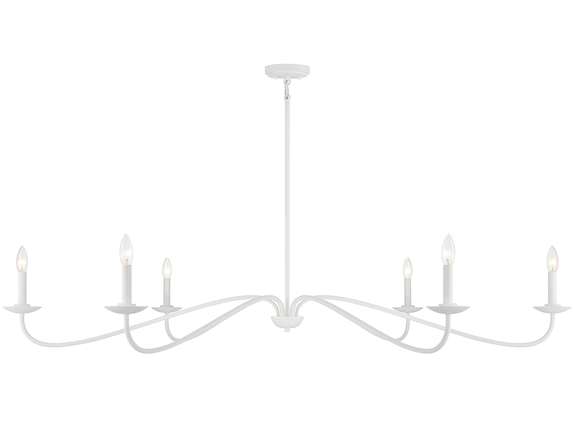 6-Light Meridian Chandelier in Bisque White