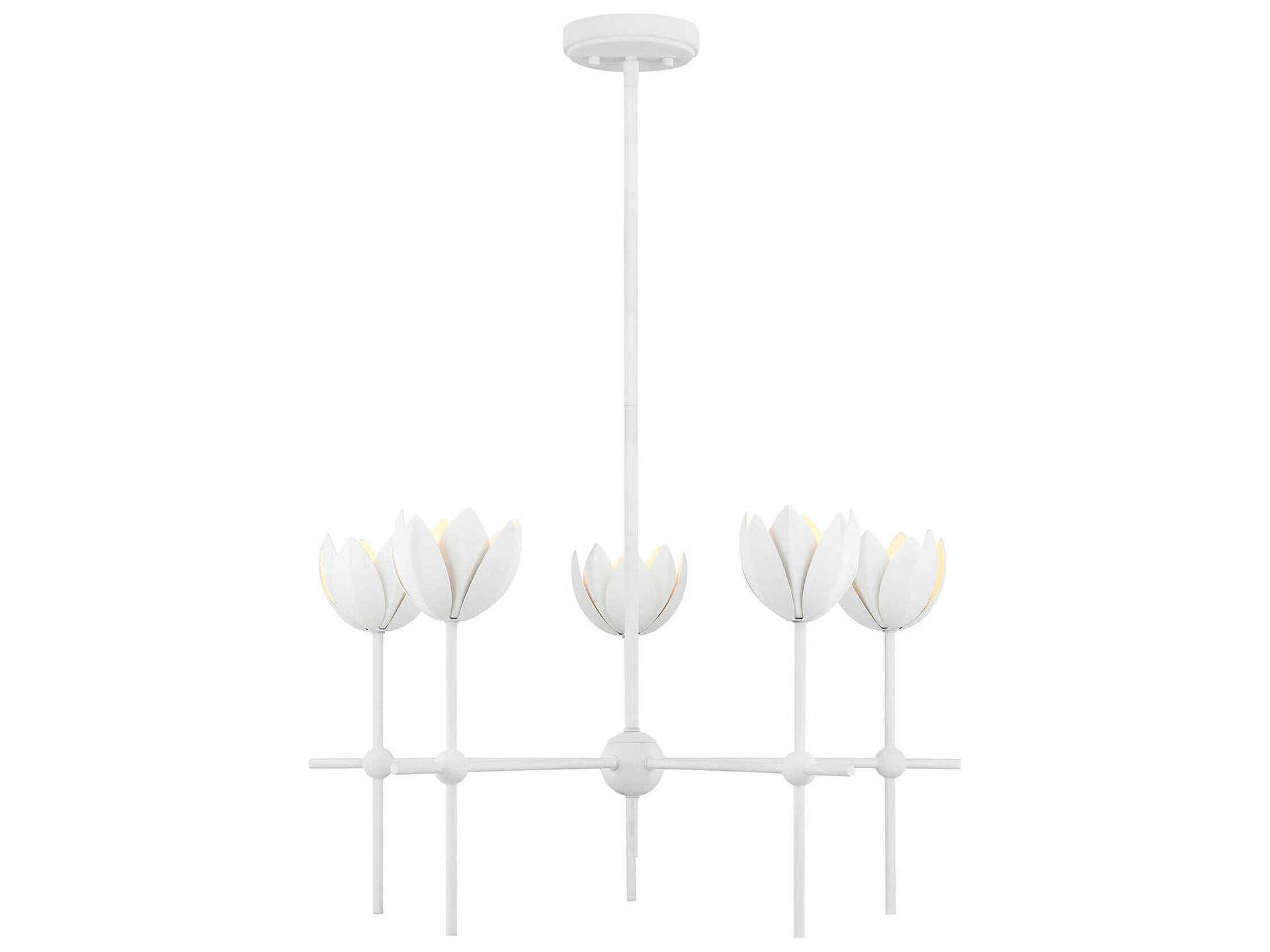 Meridian 5-Light Chandelier in Bisque White