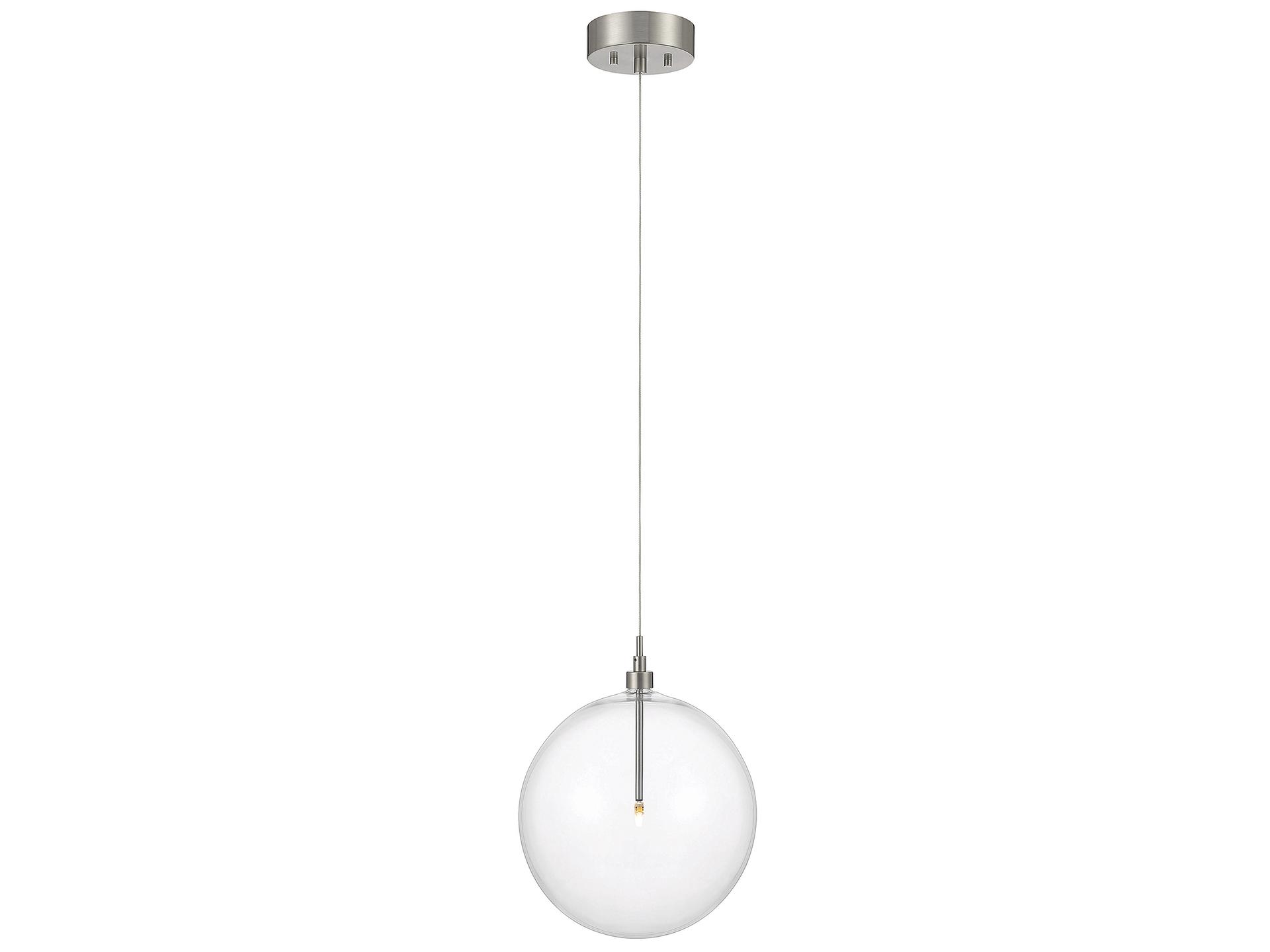 Meridian 1-Light LED Pendant Light in Brushed Nickel