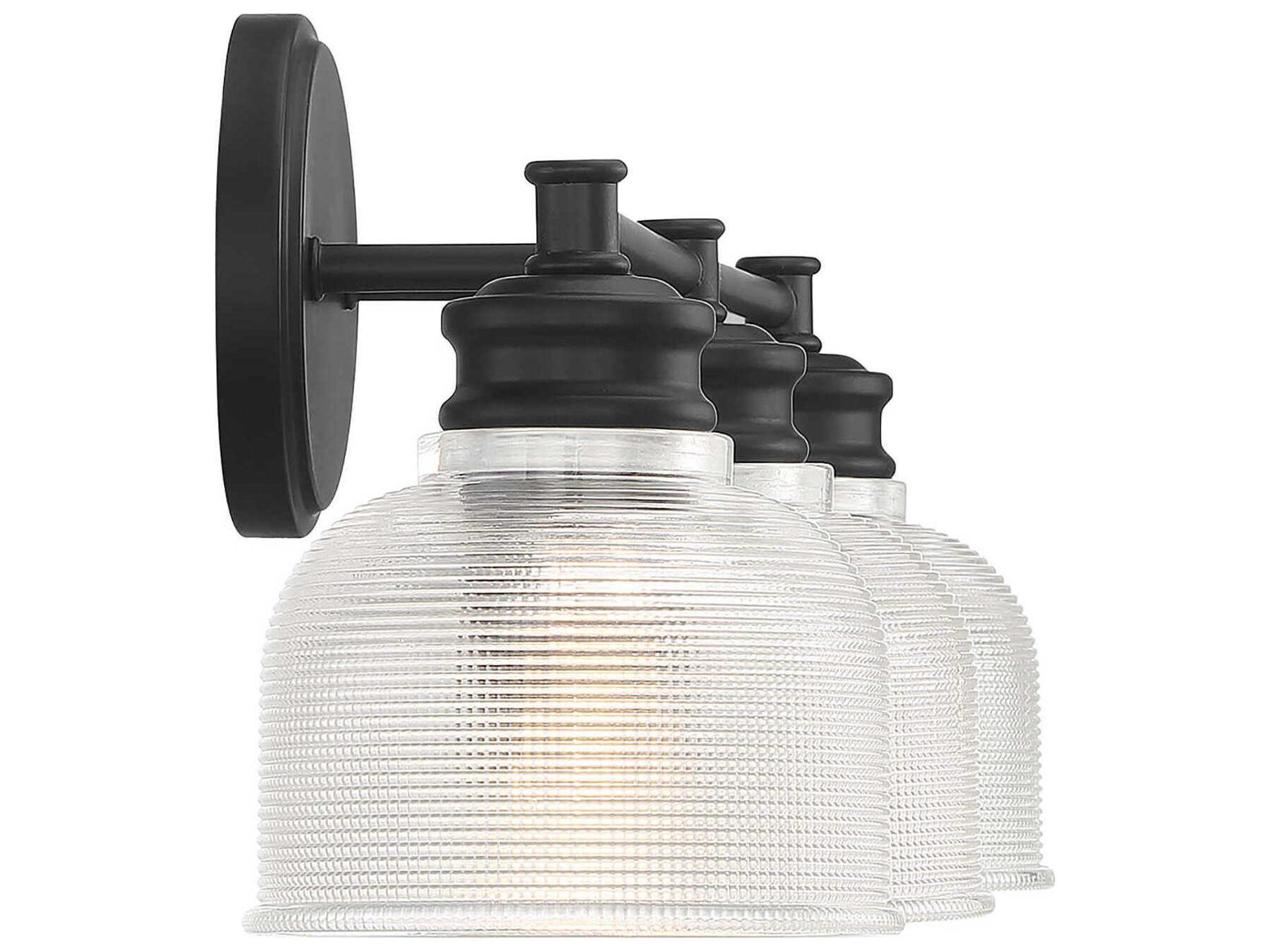 Savoy House Meridian 3-Light Matte Black Vanity Light
