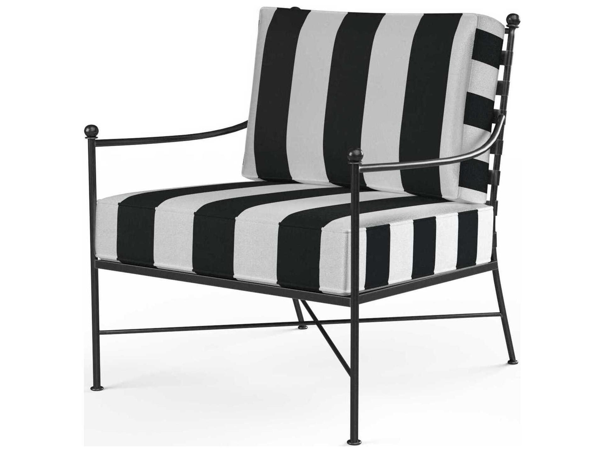 Sunset West Provence Pewter Wrought Iron Cushion Lounge Chair