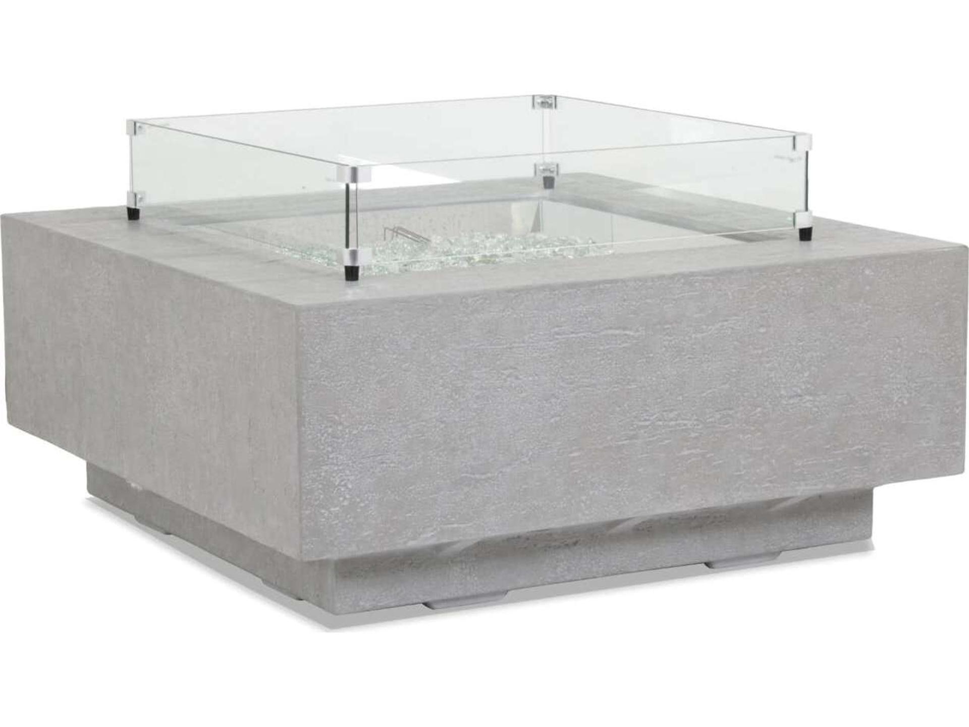 Gravelstone Concrete Square Outdoor Patio Fire Pit Table