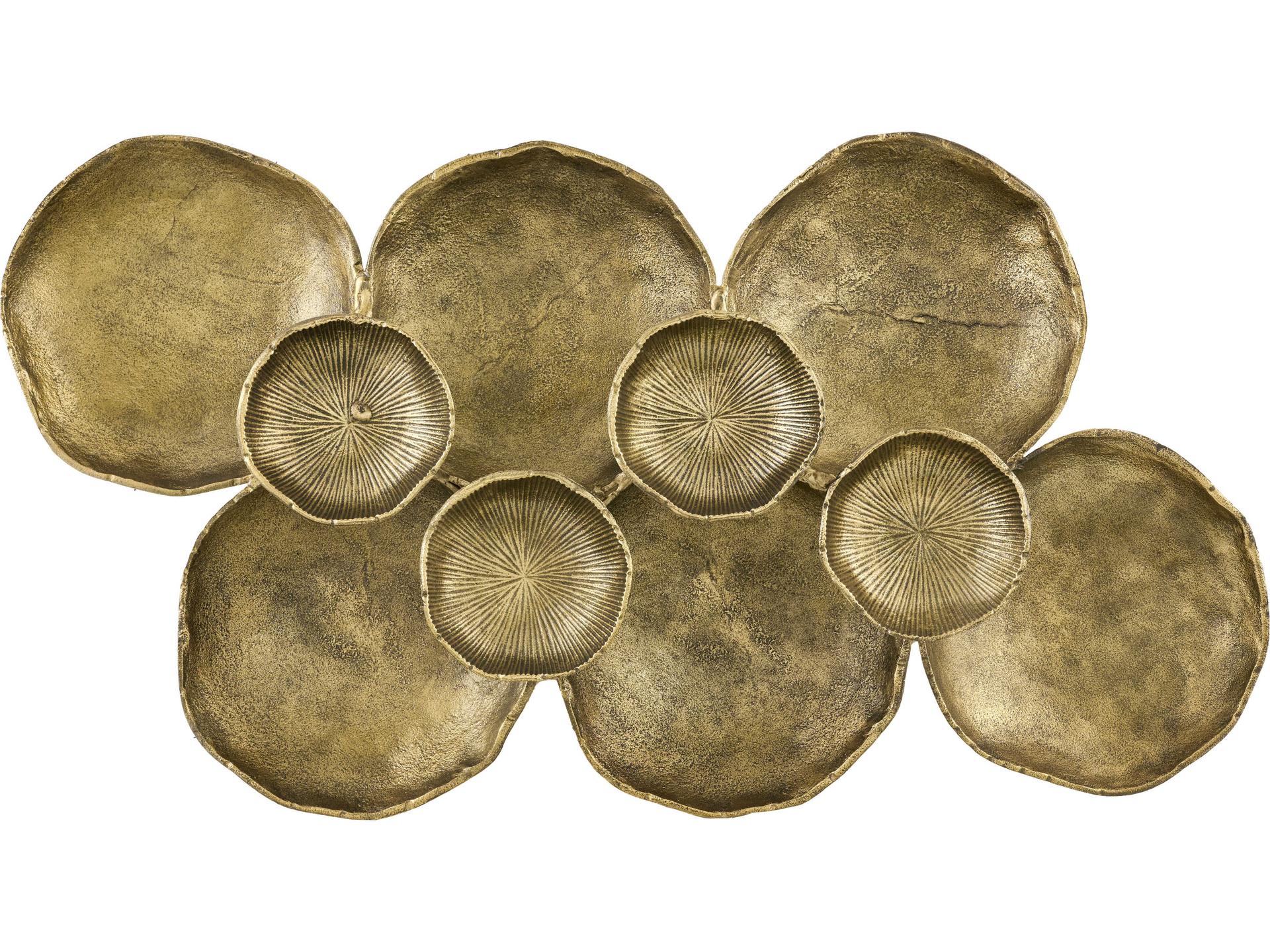 Aaina Mid-Century Modern Gold Plated Aluminum Wall Sculpture