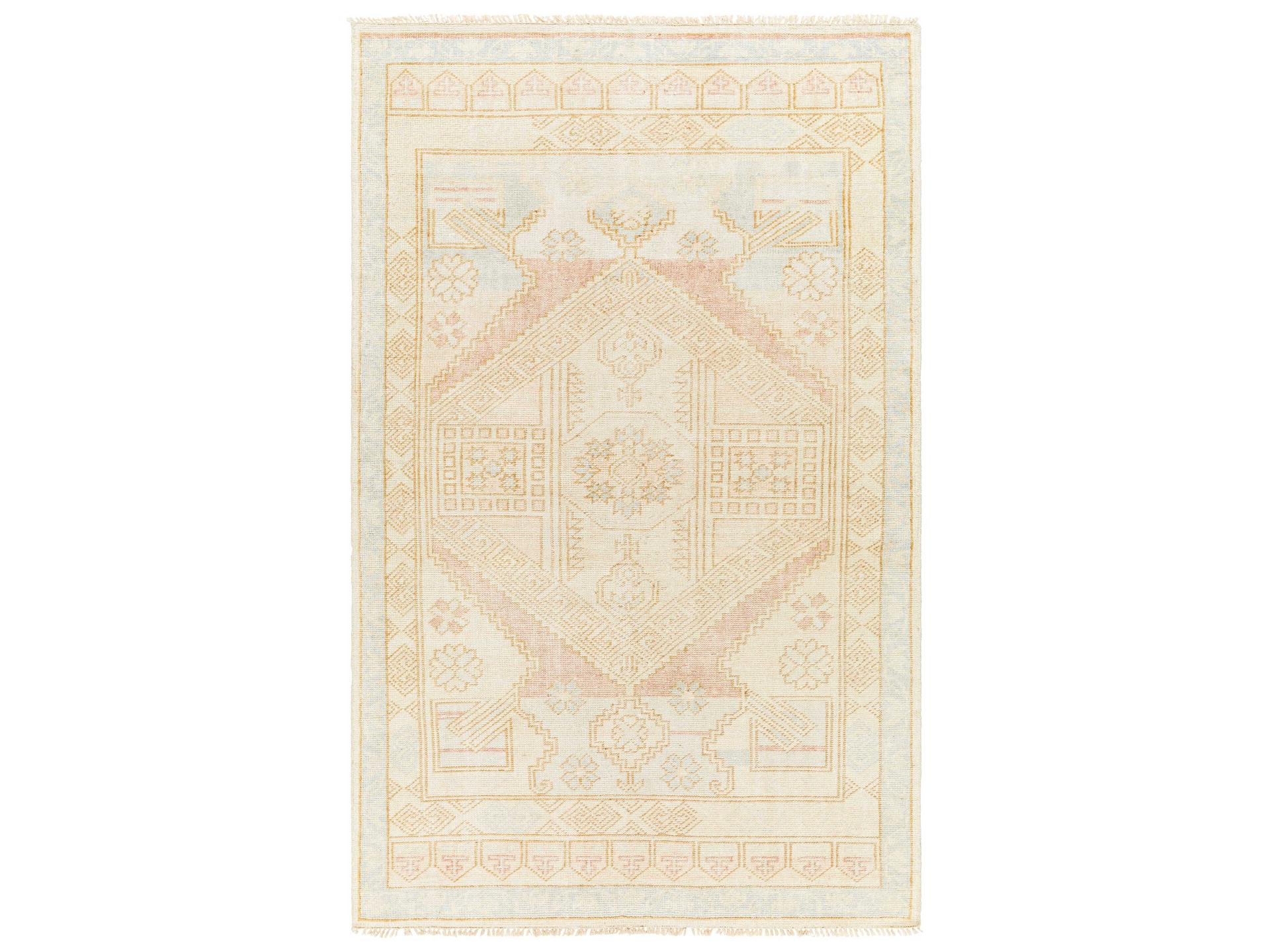 Anadolu Hand Knotted Wool Viscose Area Rug with Fringe
