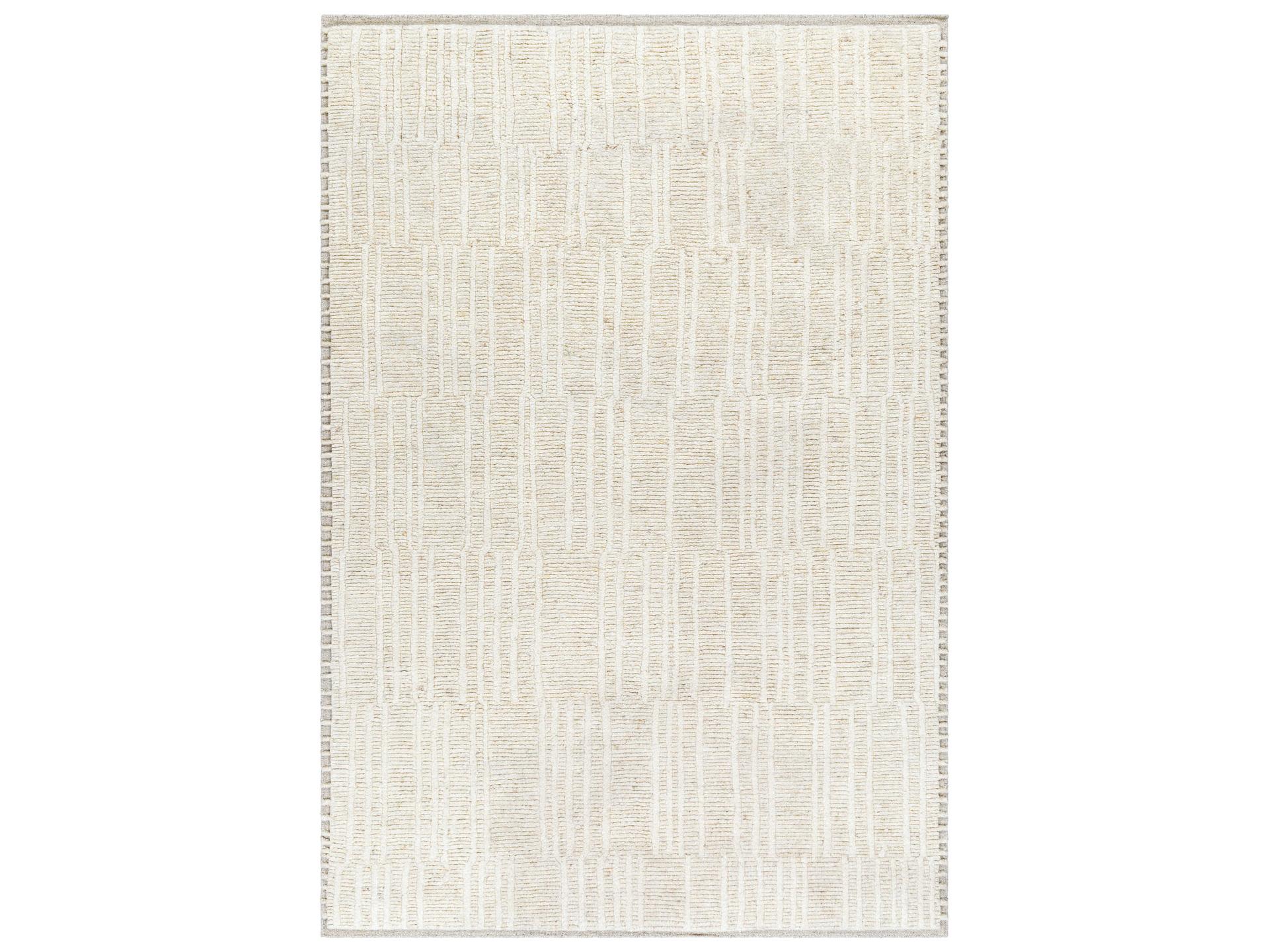 Davey Hand-Knotted 100 Percent Wool Area Rug in Beige