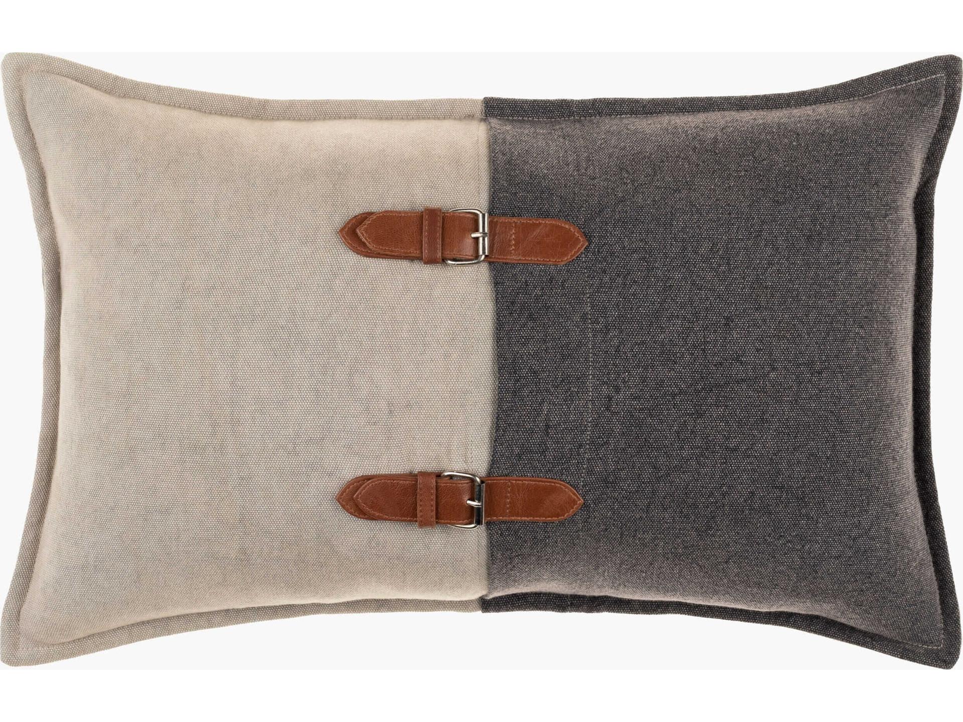 Surya Branson Medium Gray / Black / Brown Pillow