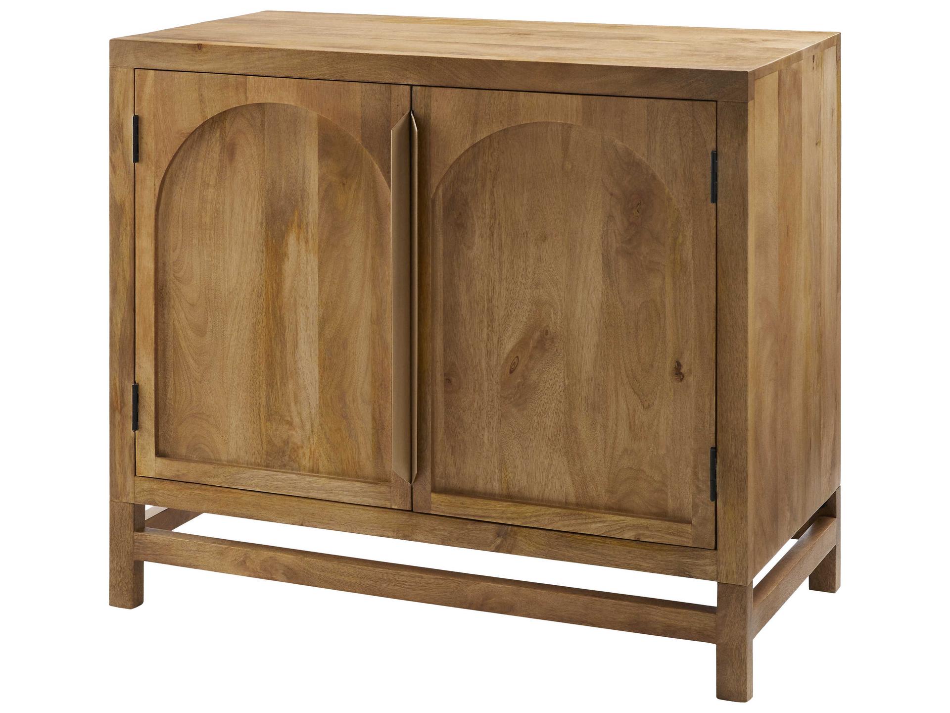 Byron Modern Accent Chest in Brown Mango Wood with Brass Top