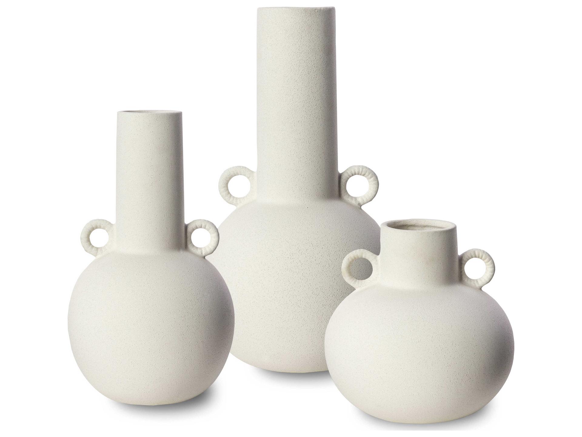 Acanceh White Vase Set of 3