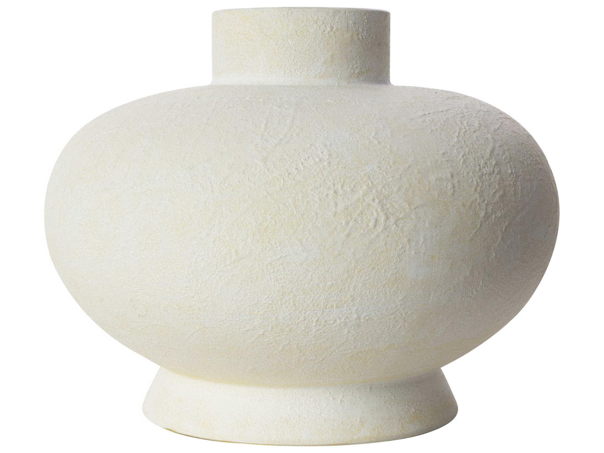 Acanceh 10-Inch White Ceramic Floor Vase Global Eclectic Style