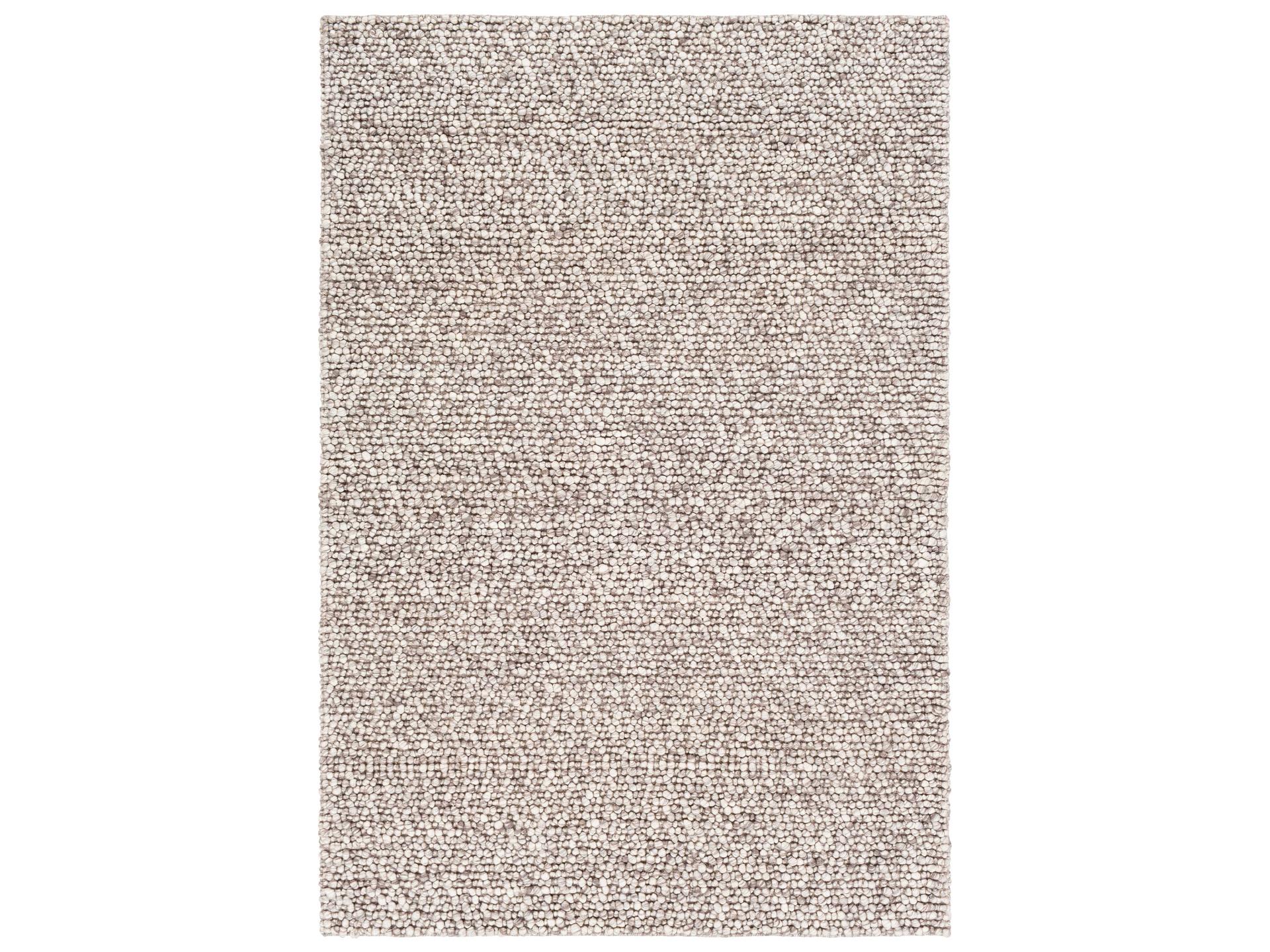 Como Hand Woven Wool Viscose Blend Area Rug in Medium Gray Ivory