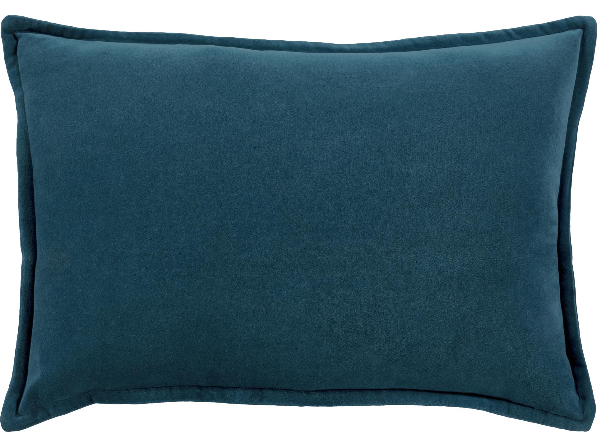 Cotton Velvet Square Accent Pillow in Deep Teal