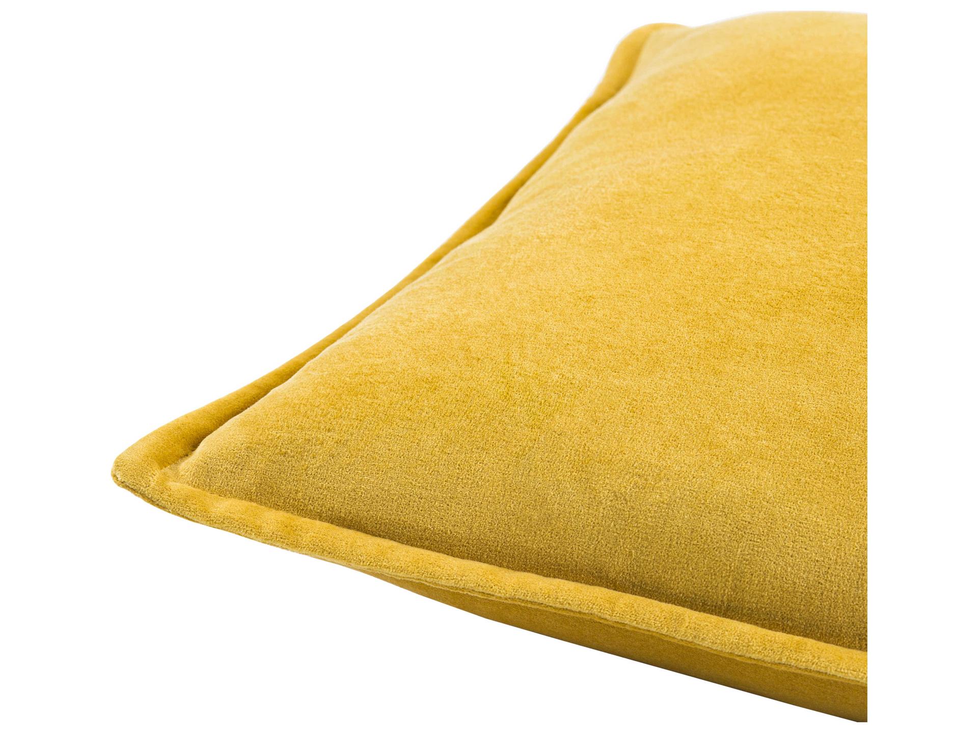 Surya Cotton Velvet Yellow Pillow
