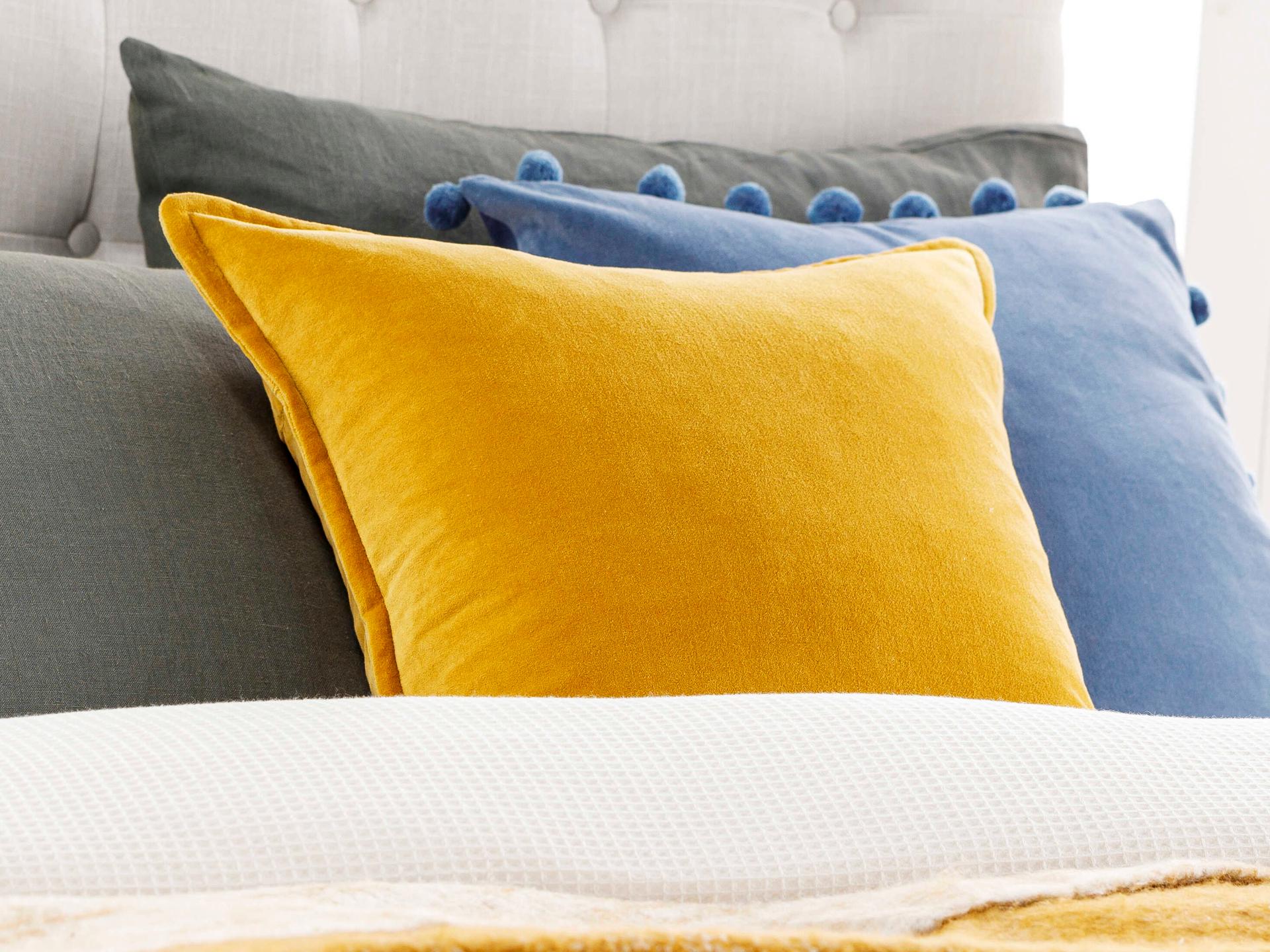 Surya Cotton Velvet Yellow Pillow