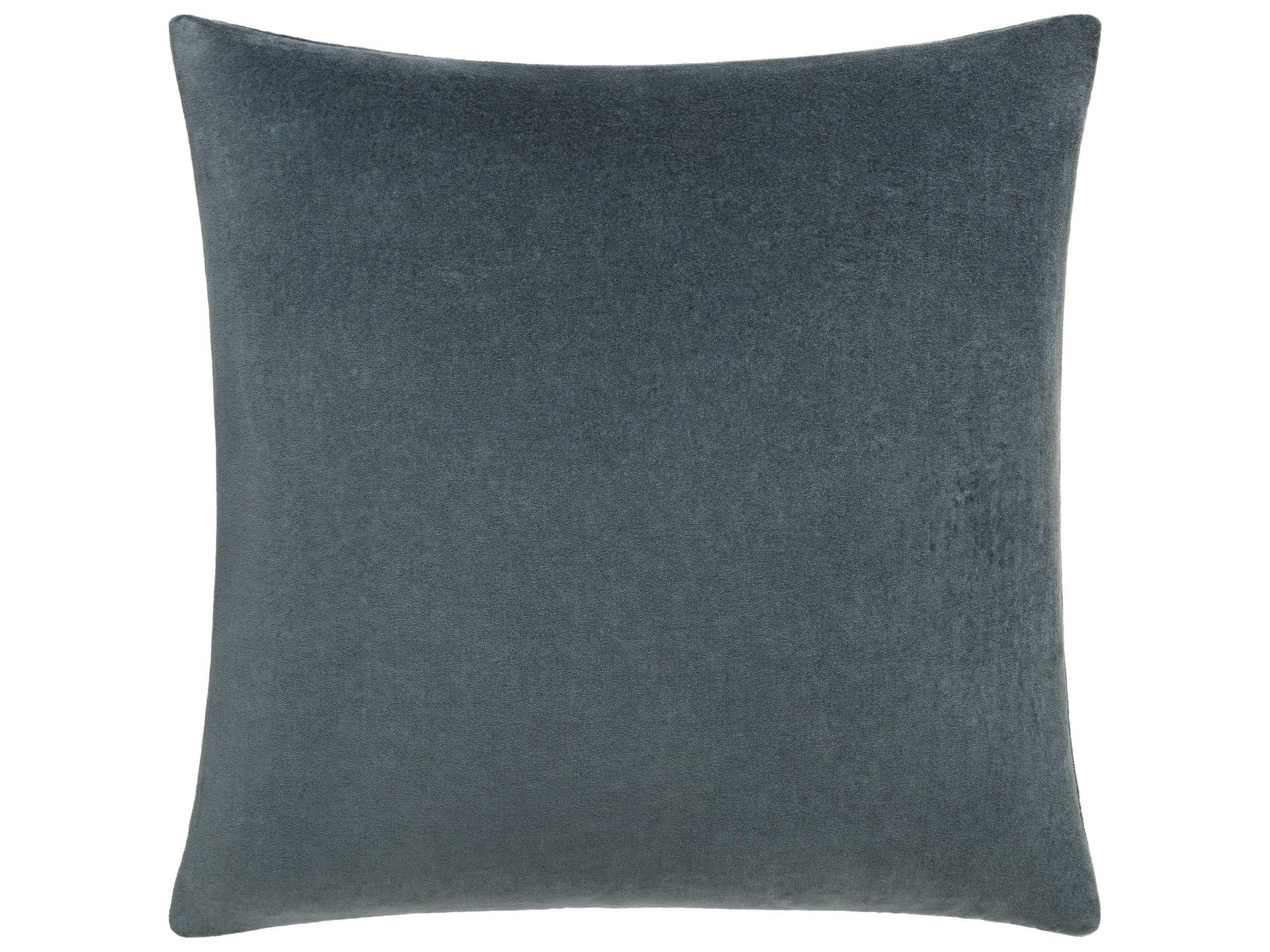 Cotton Velvet Decorative Pillow in Slate Gray