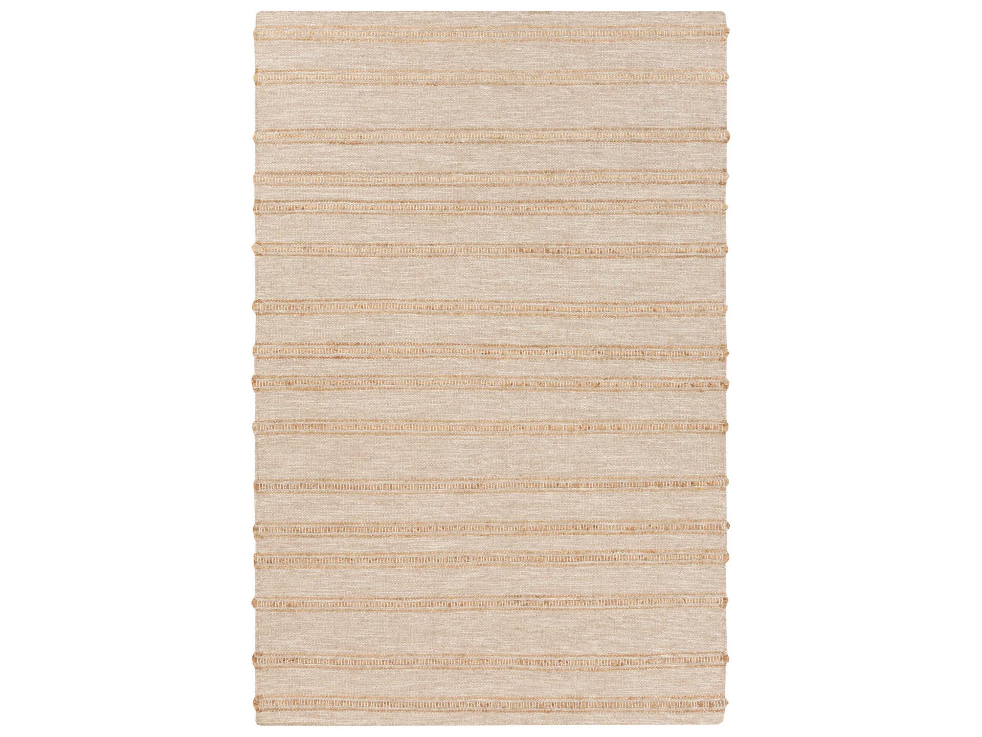 Fiji Striped Area Rug in Ivory and Wheat Wool Jute