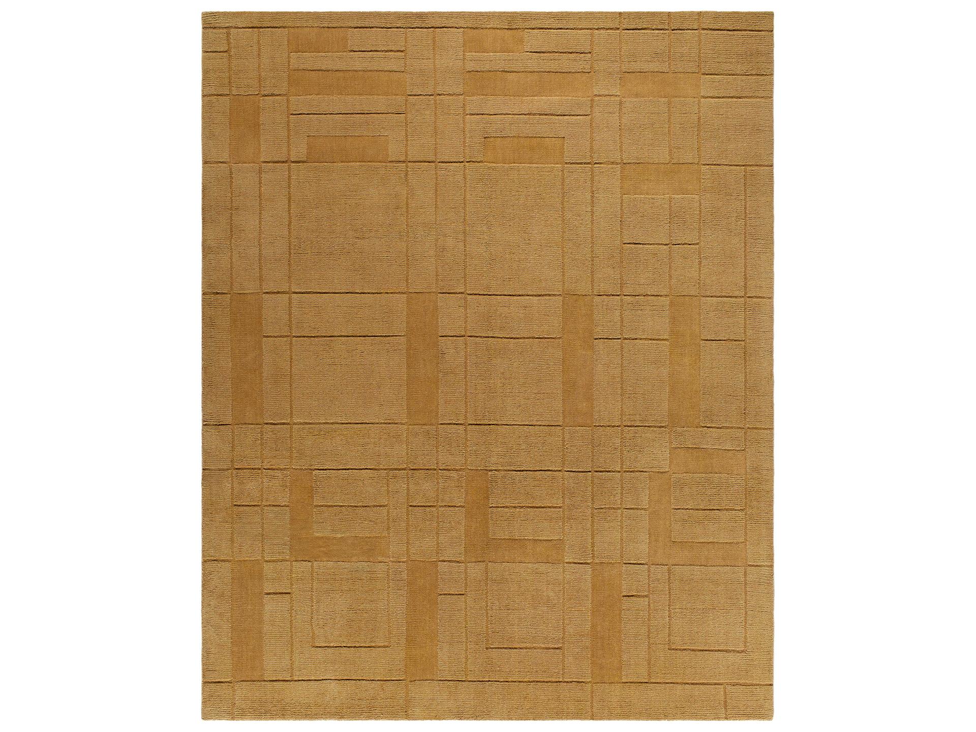 Luxuries FLW-2301 Hand Loomed Wool Area Rug in Camel and Tan