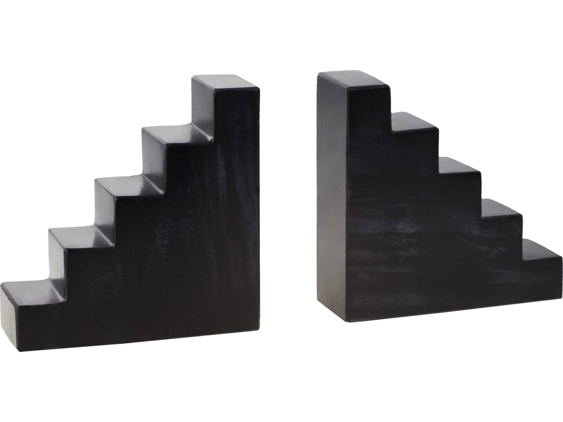 Jhalra Indian Marble Bookends in Black
