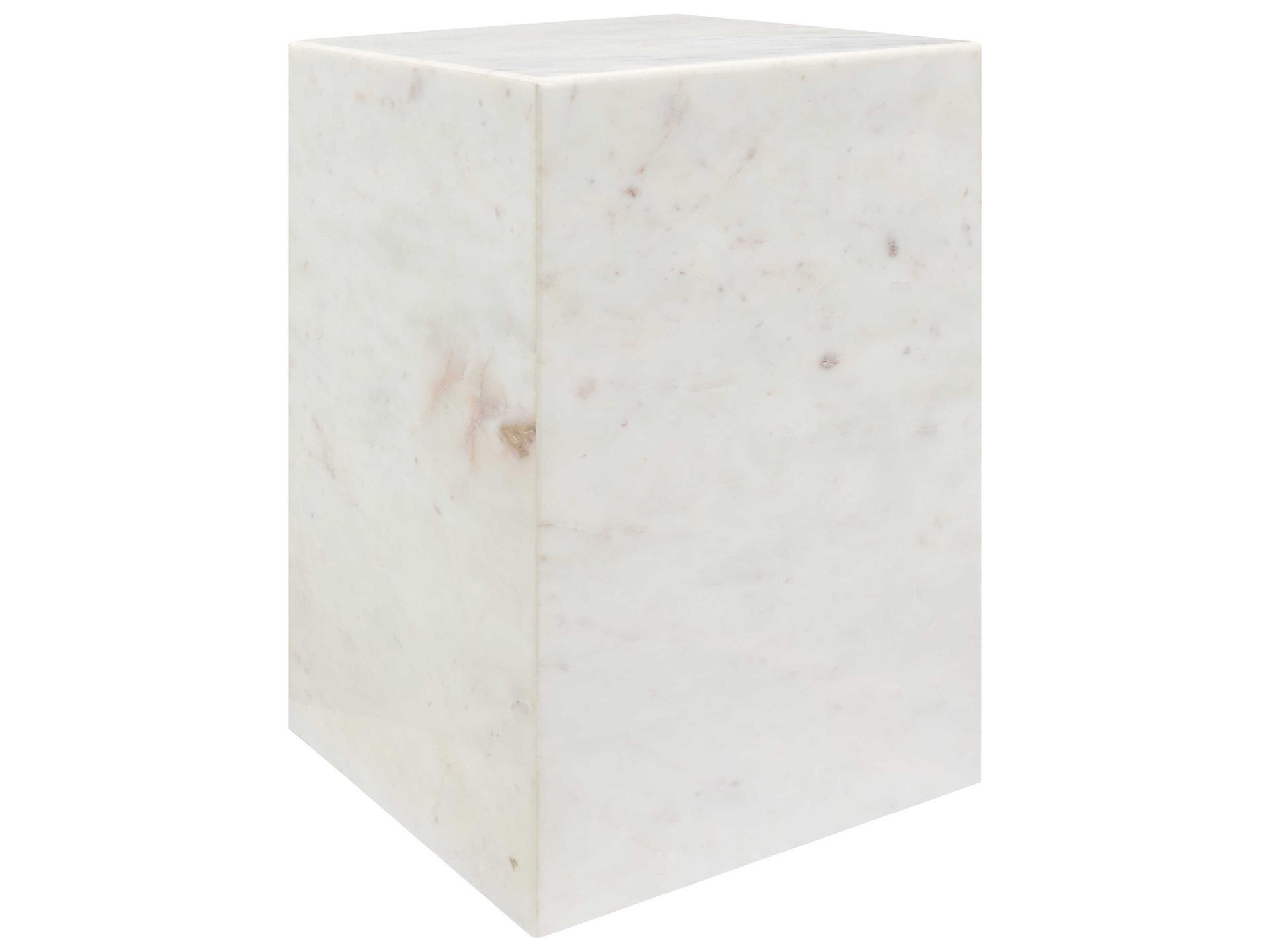 Metier Square Marble White End Table