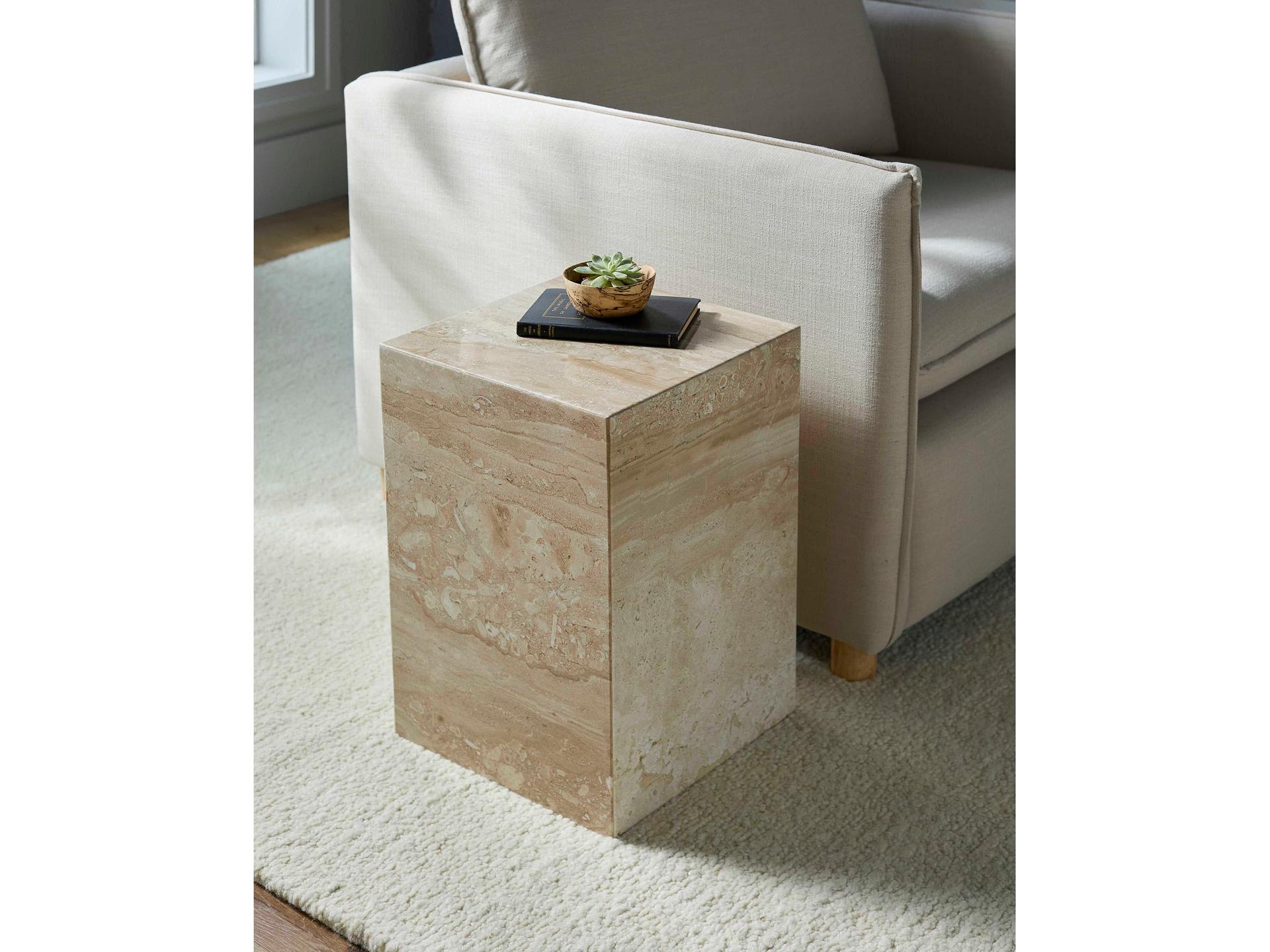 Surya Metier Square Marble Beige End Table