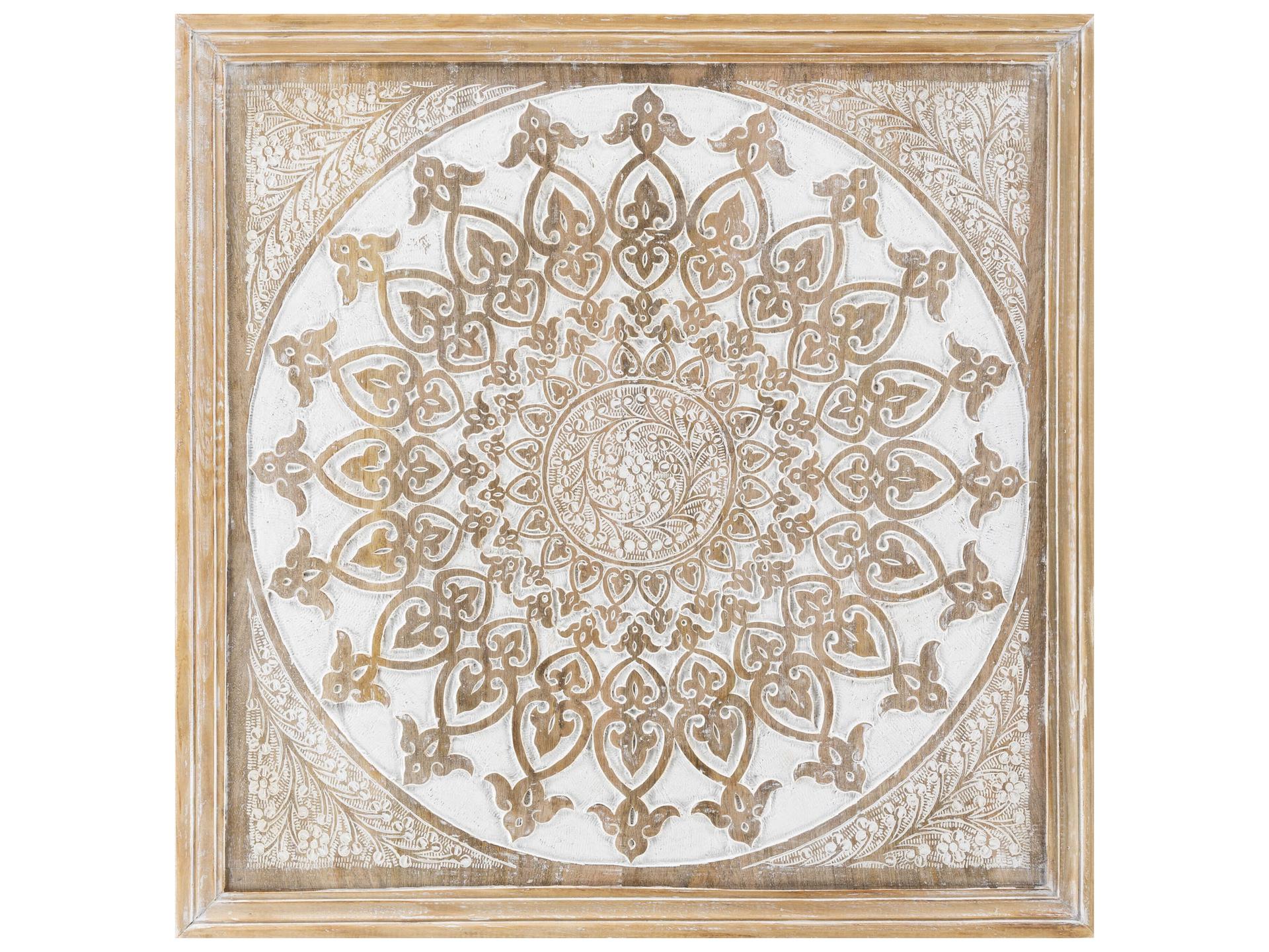 Nadia Square Dimensional Wall Art in Distressed Manufactured Wood
