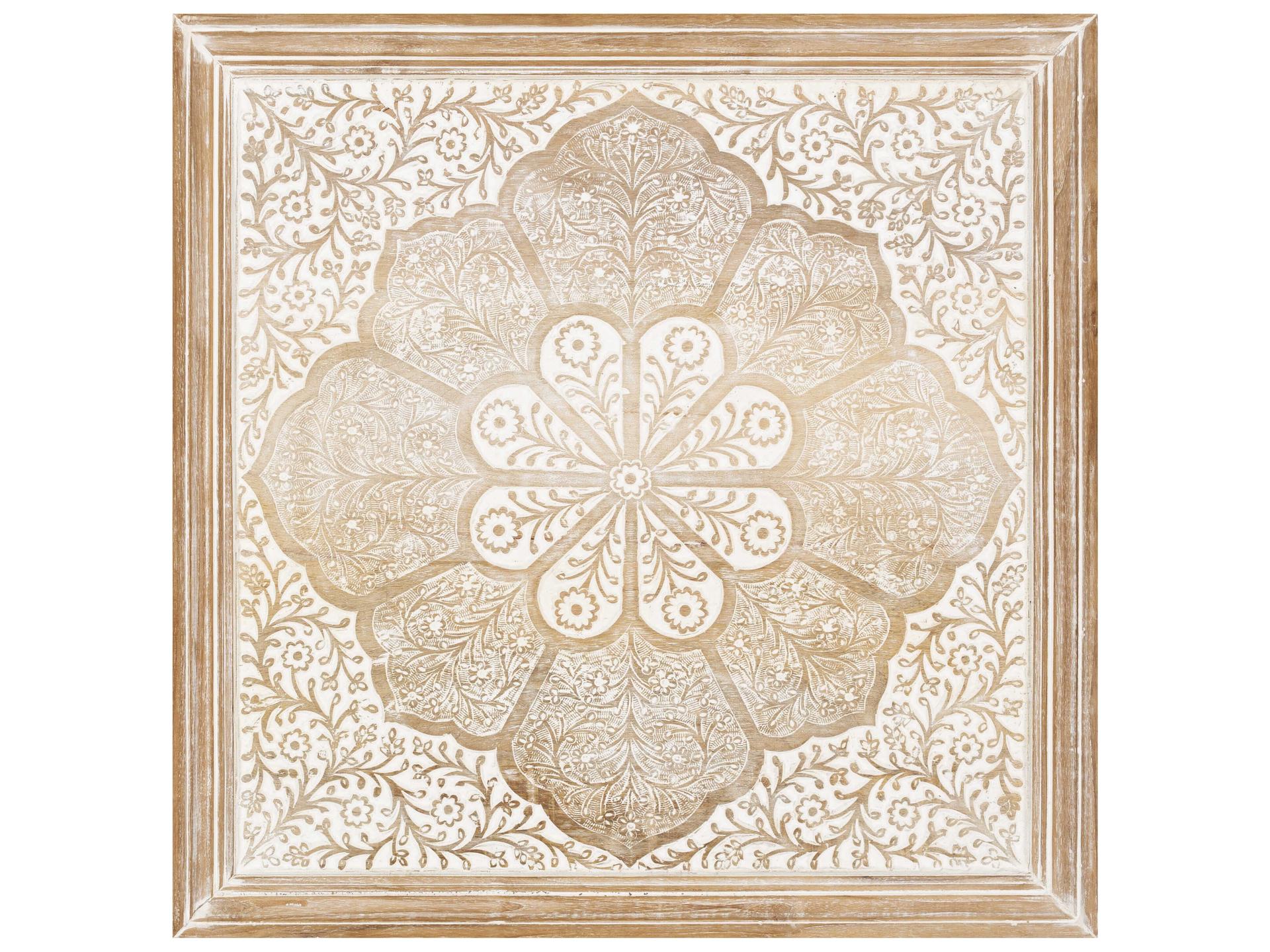 Nadia Square Distressed Manufactured Wood Dimensional Wall Accent White Washed Brown