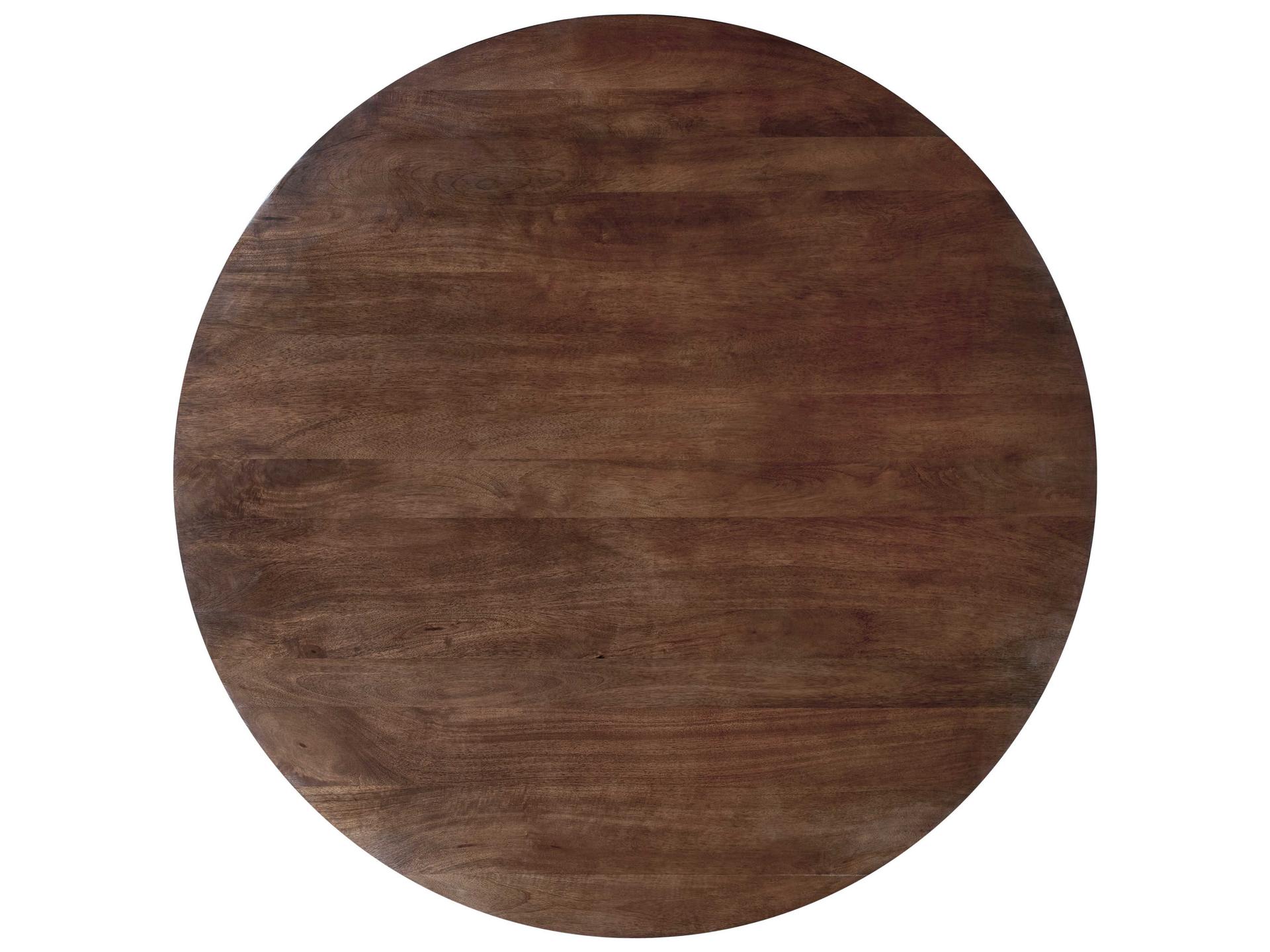 Surya Nems Round Wood Dark Brown Gold Dining Table