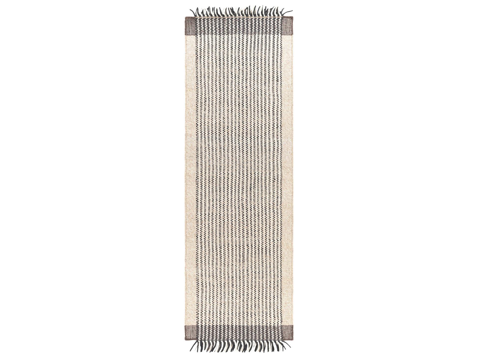 Reliance Hand Woven Wool Runner Rug in Charcoal and Medium Gray