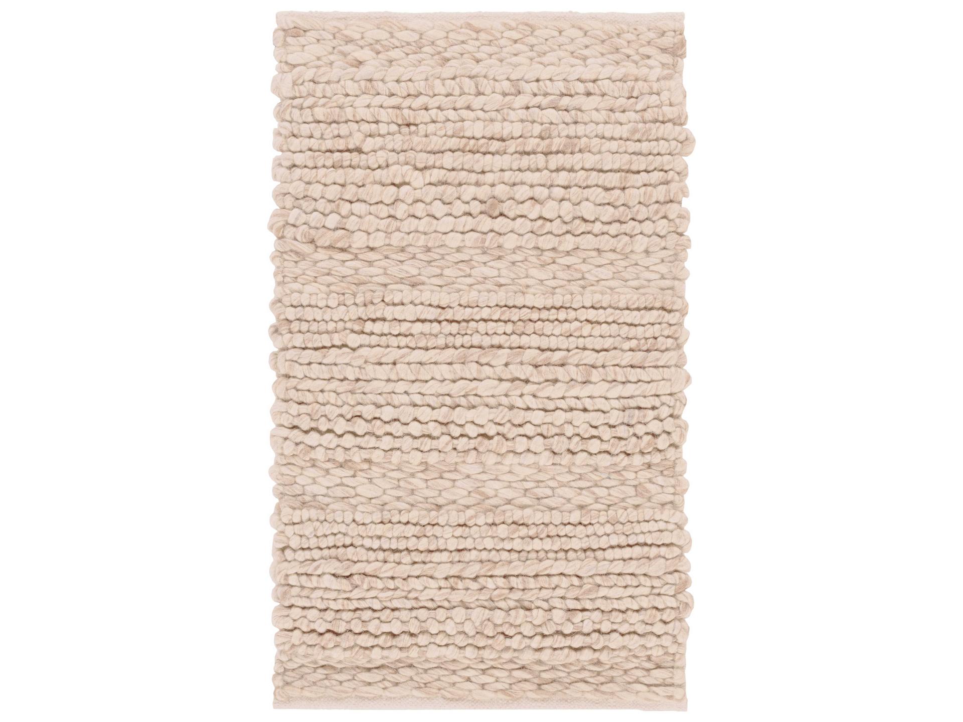 Tahoe Collection Hand Woven Wool Area Rug in Cream and Camel