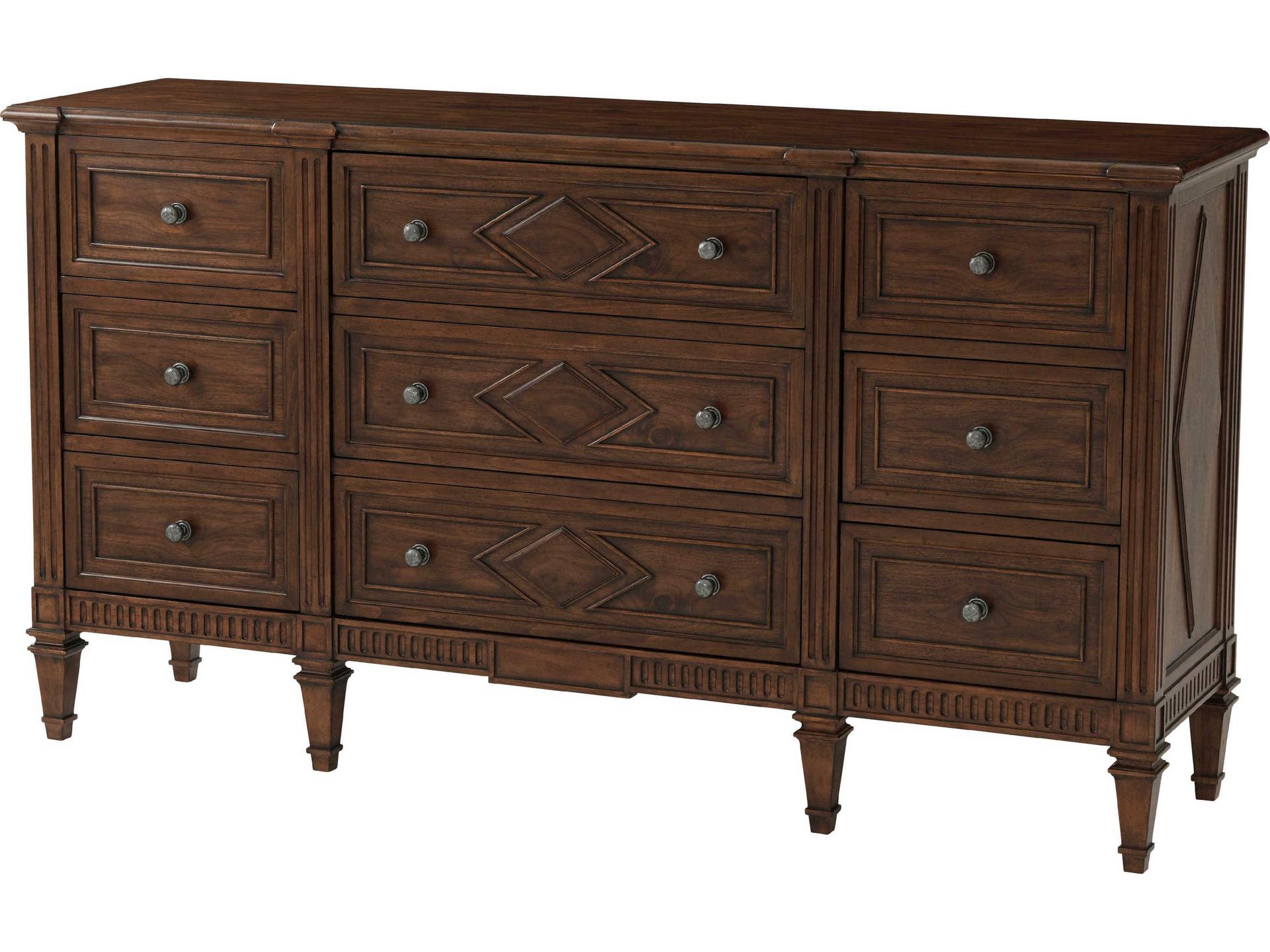 Theodore Alexander Tavel 9-Drawers Brown Beech Wood The Laurent Triple  Dresser | TA60015-C147 | PatioLiving