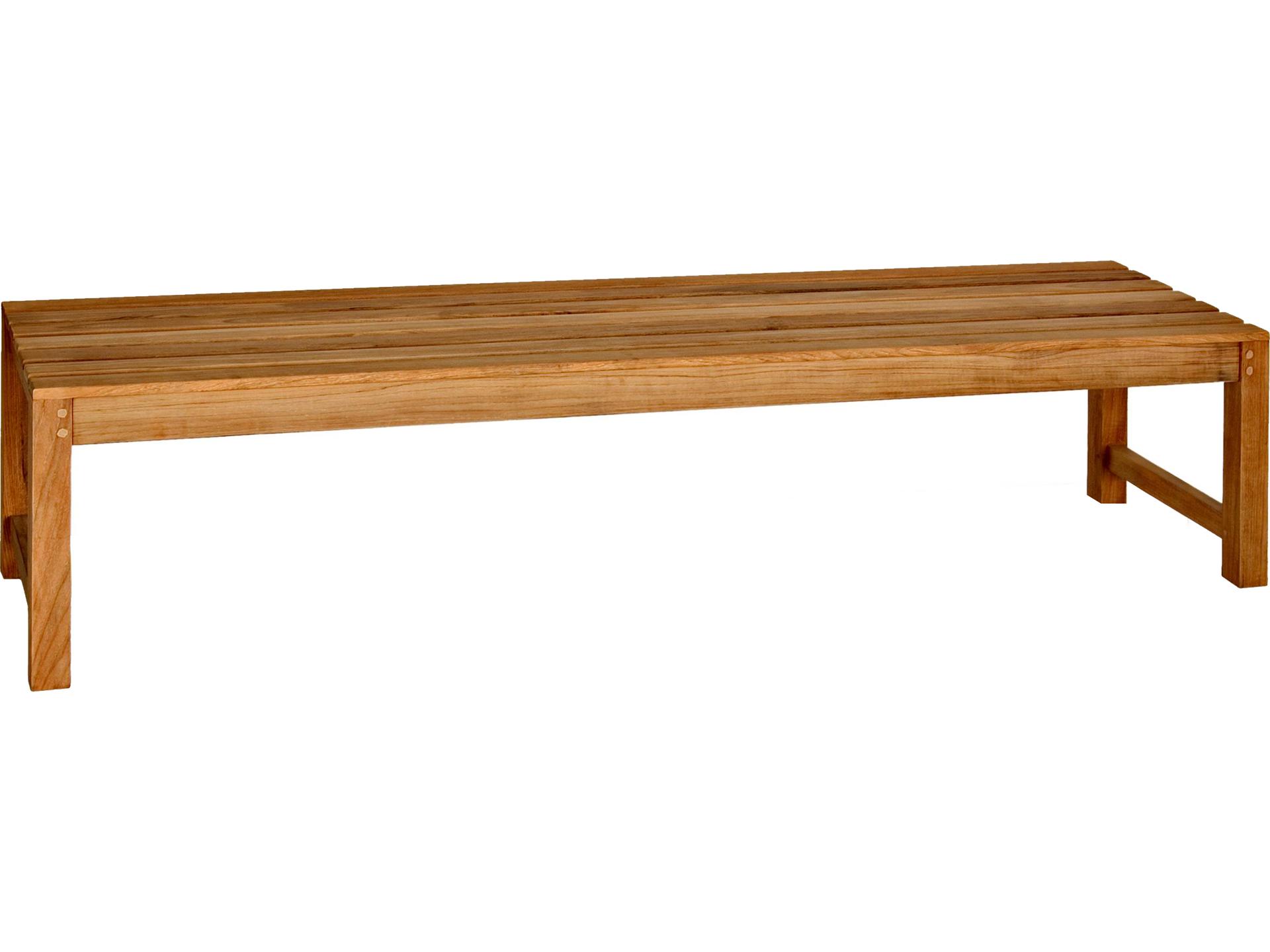 Charleston Teak Backless Patio Bench 6 feet