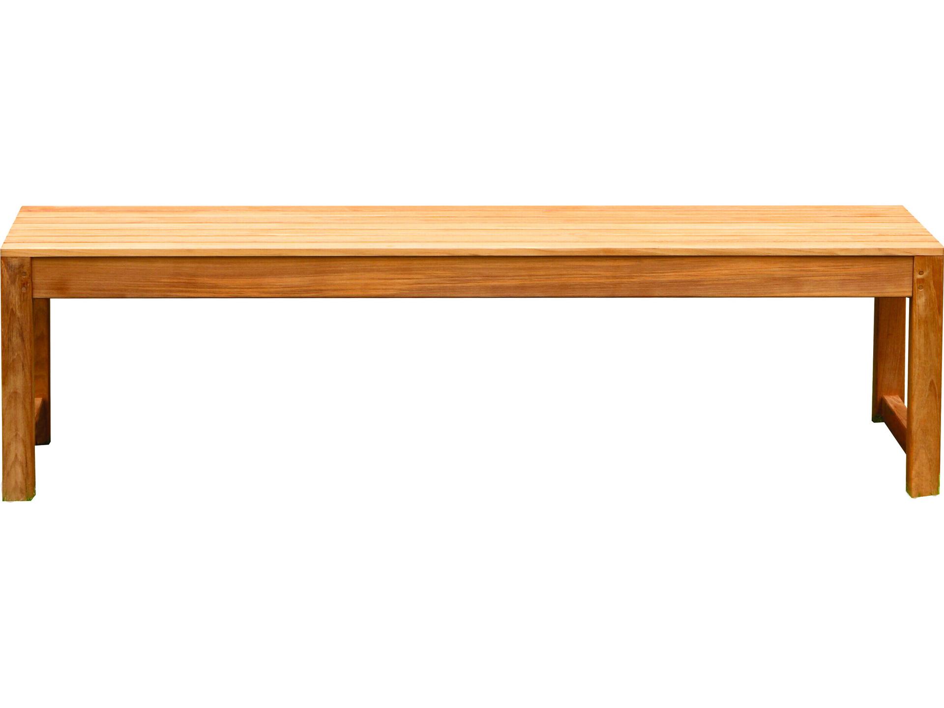 Three Birds Casual Charleston Teak Backless Patio Bench 6 feet