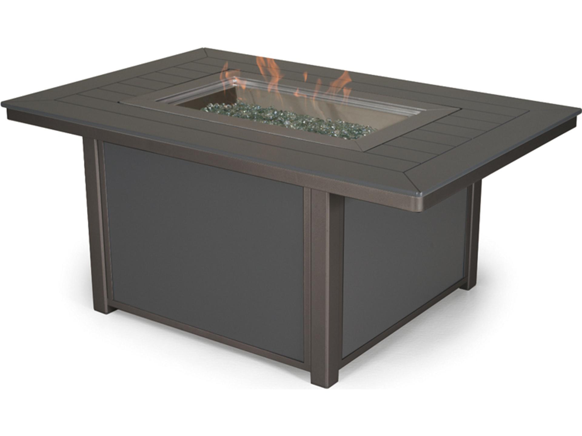 MGP Aluminum Rectangular Outdoor Fire Pit Table