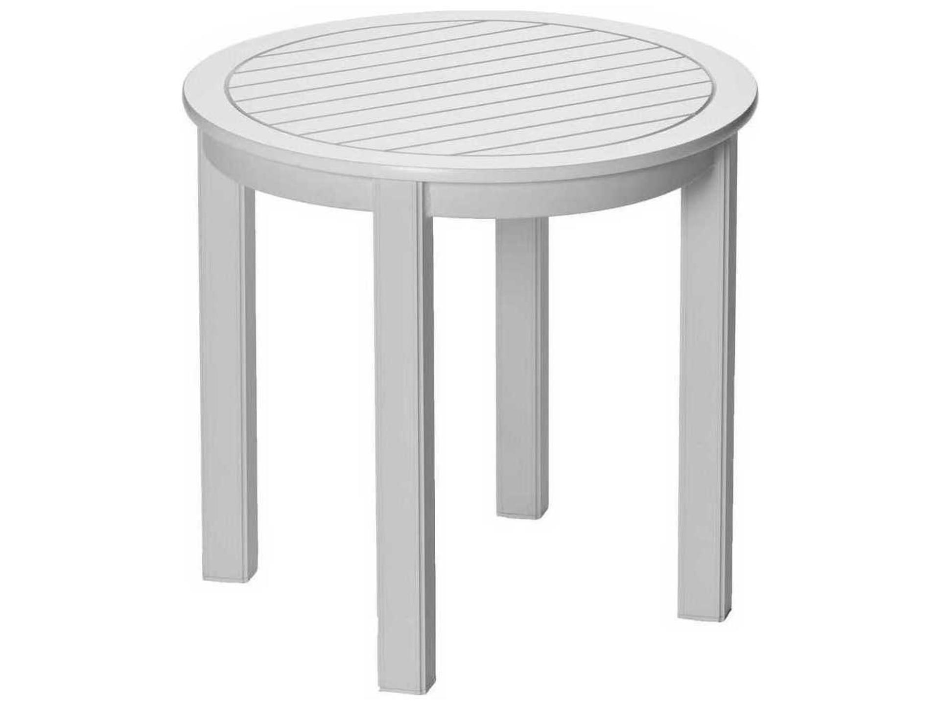 Telescope Casual Marine Grade Polymer Round Outdoor Patio End Table