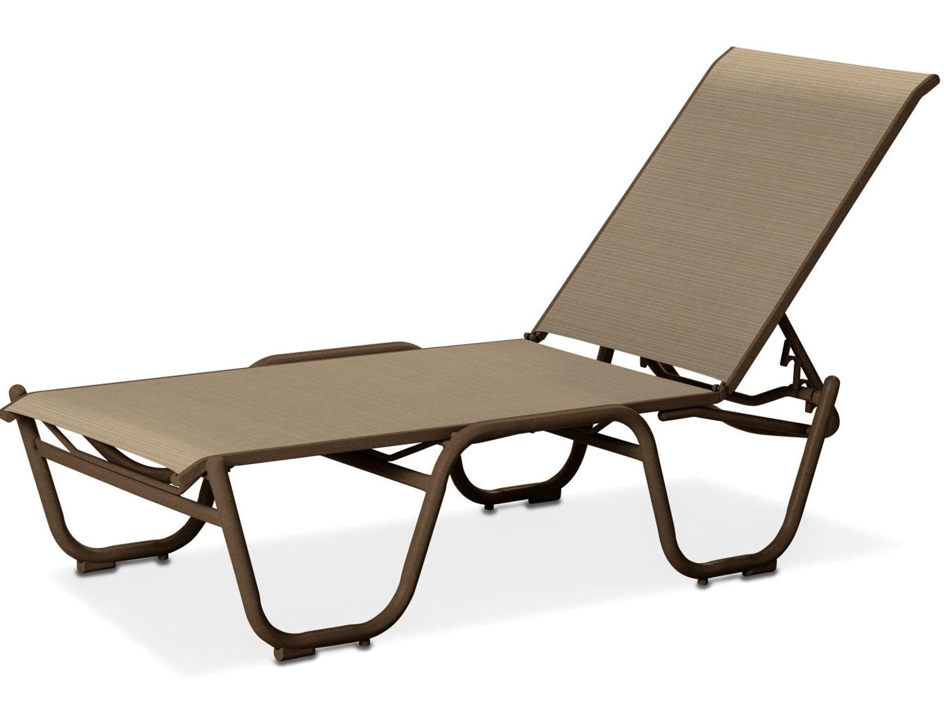 Gardenella Sling Aluminum Four Position Lay-flat Stackable Outdoor Patio Chaise Lounge