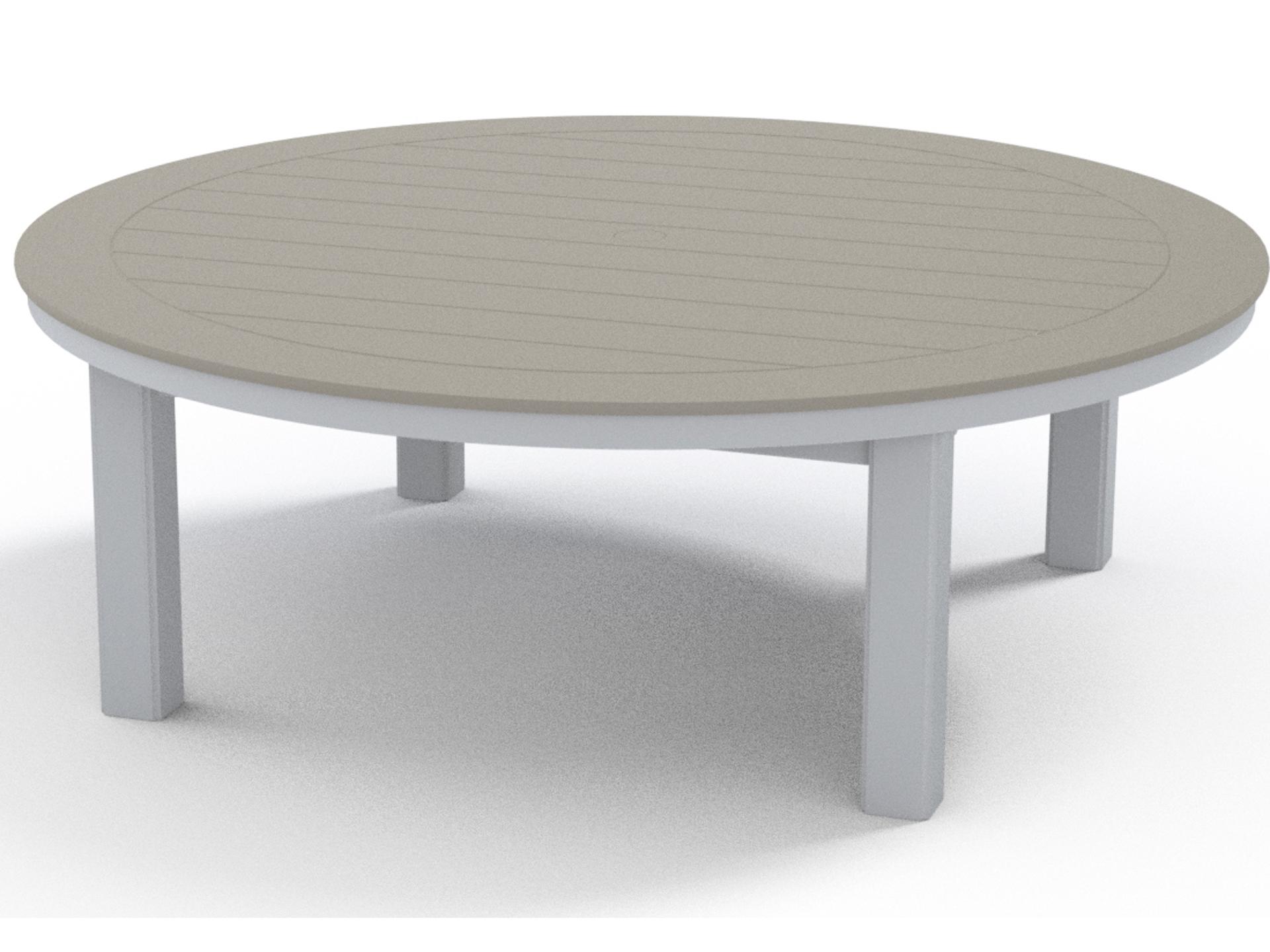 Marine Grade Polymer Round Coffee Height Table with Umbrella Hole