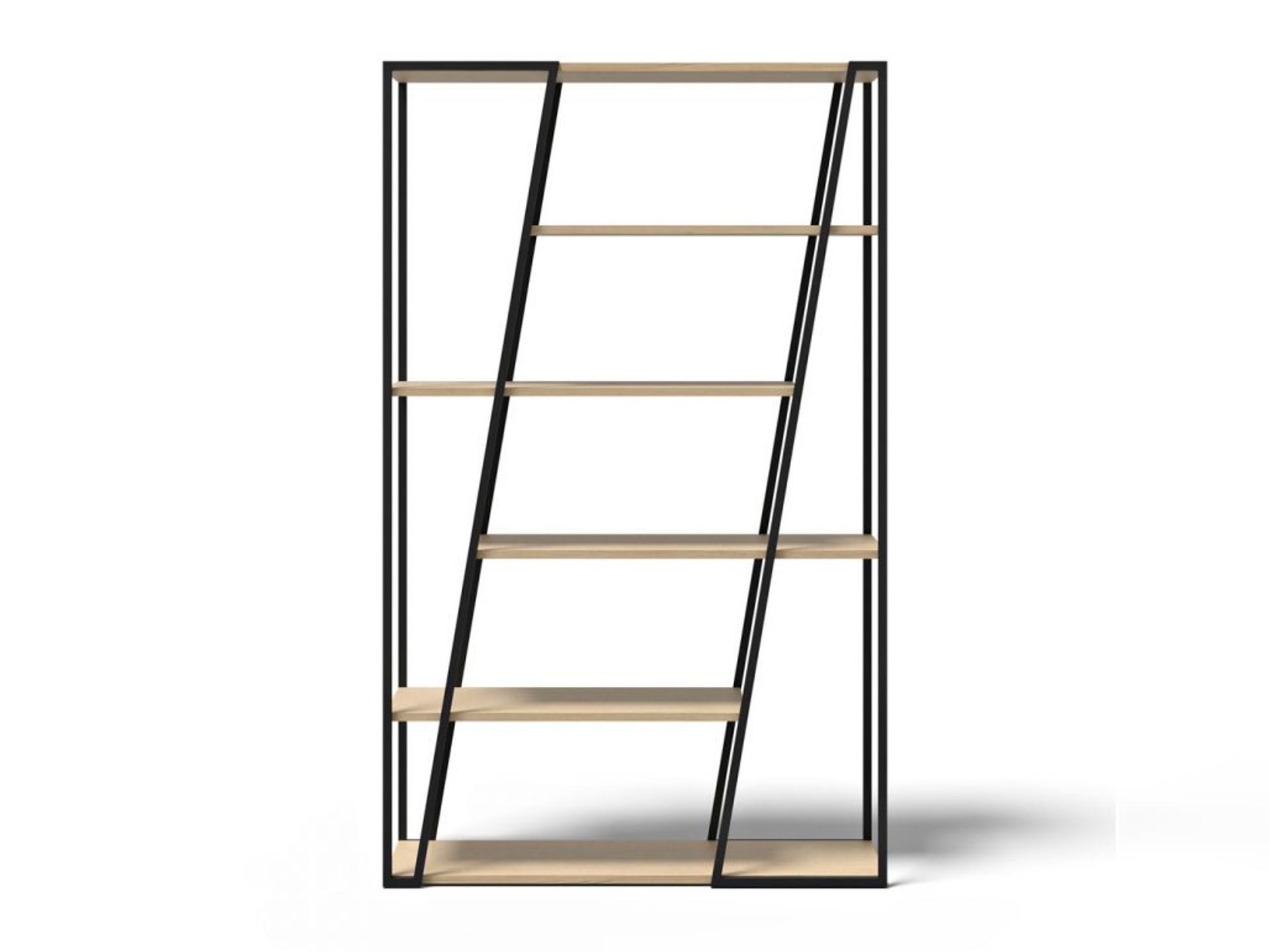 Albi Light Oak Black Bookcase