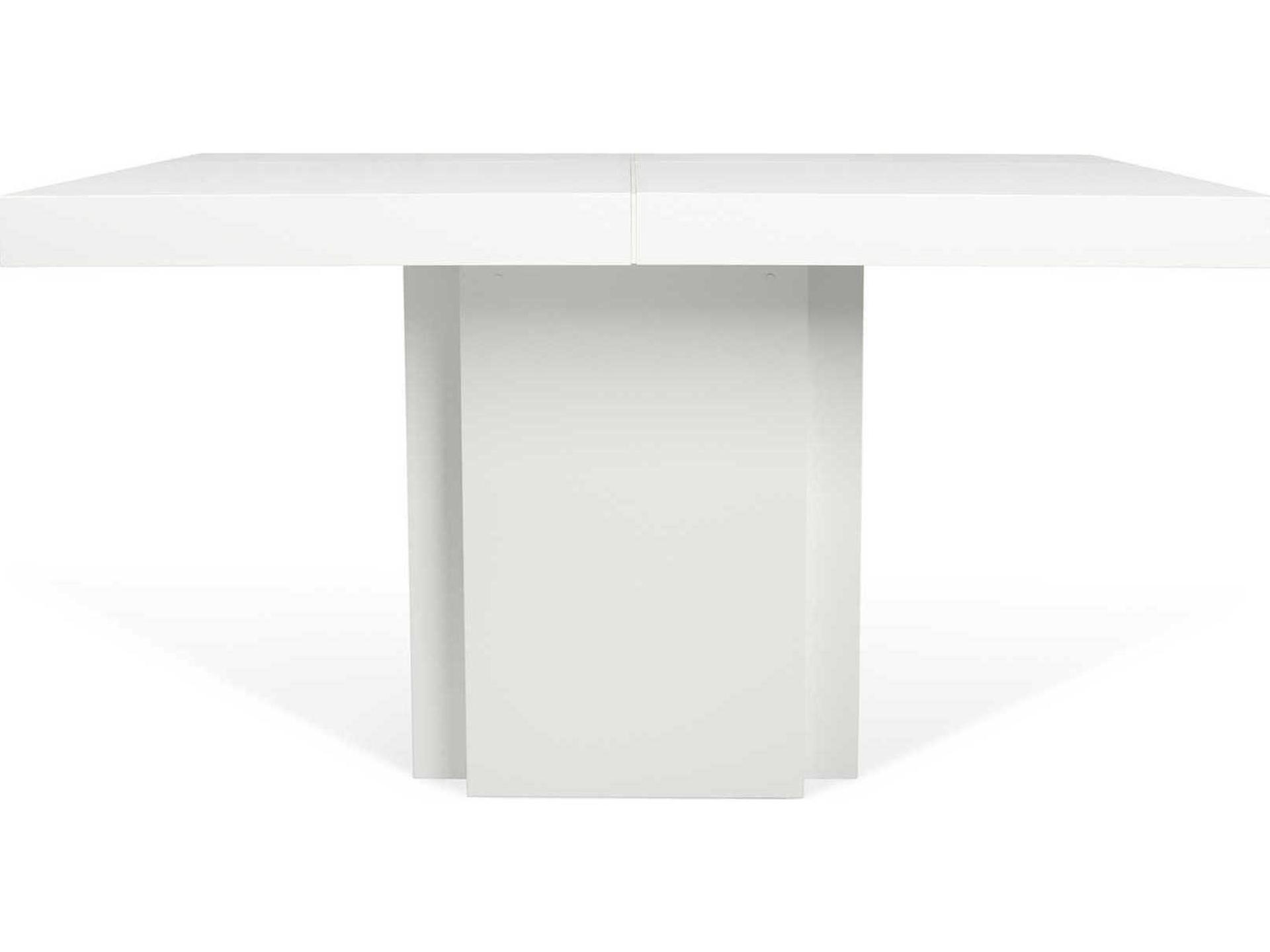 Dusk Square Dining Table in High Gloss White