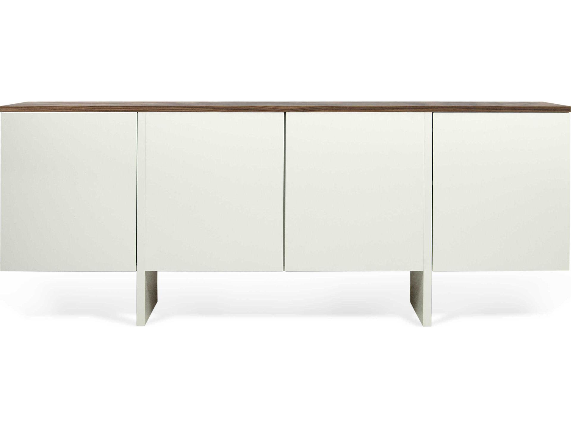 Edge Sideboard in Pure White and Walnut
