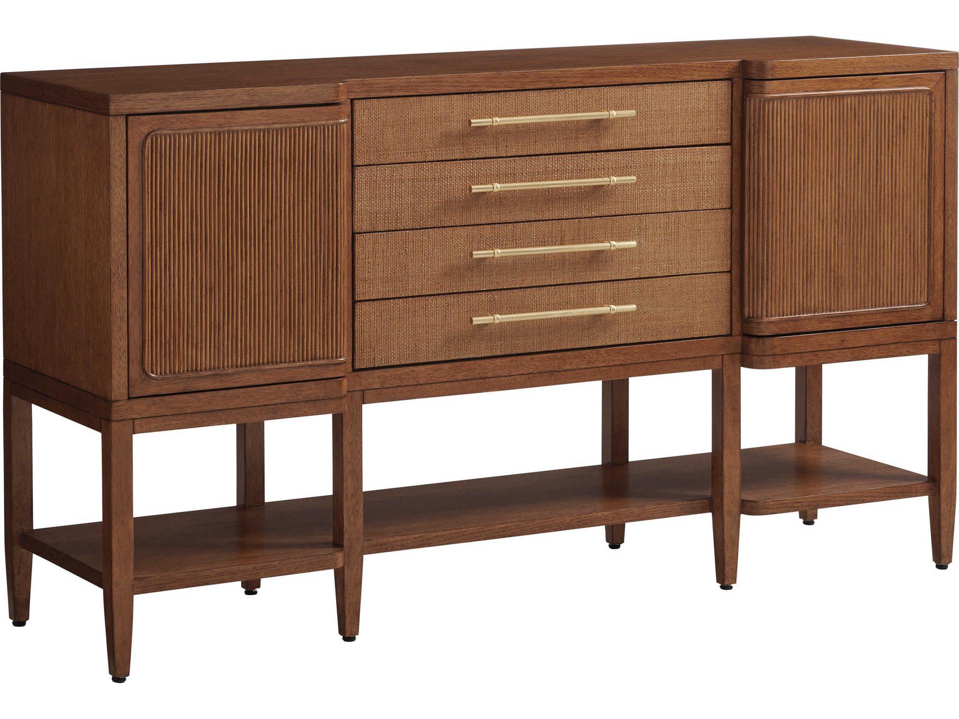 Palm Desert Eagle Falls Sideboard with Raffia and Rattan Accents