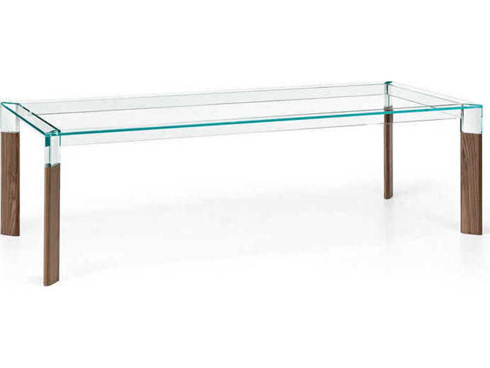 Perseo Rectangular Glass Dining Table Modern Italian Design