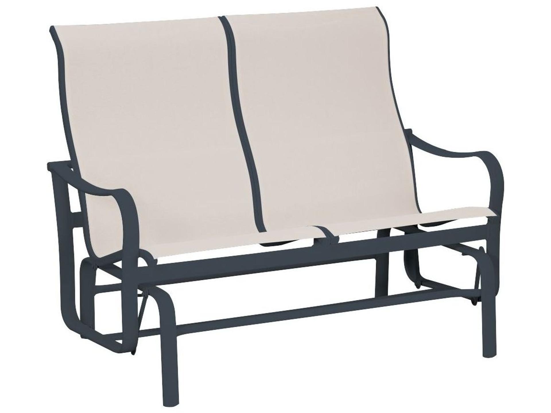 Shoreline Sling Outdoor Aluminum Double Glider Loveseat