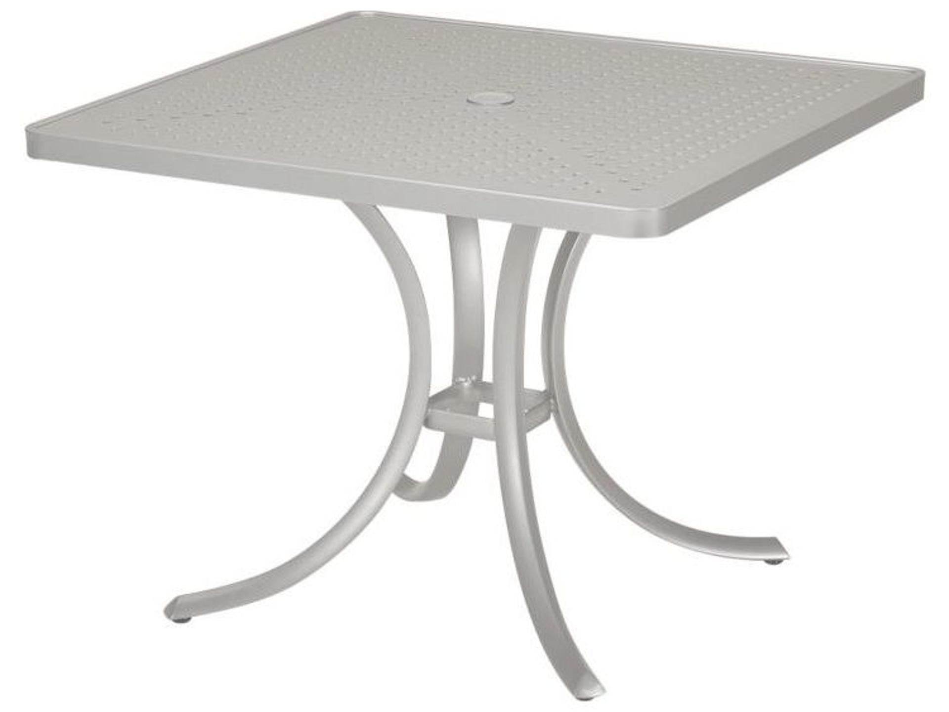 Boulevard Aluminum Square Outdoor Dining Table with Umbrella Hole