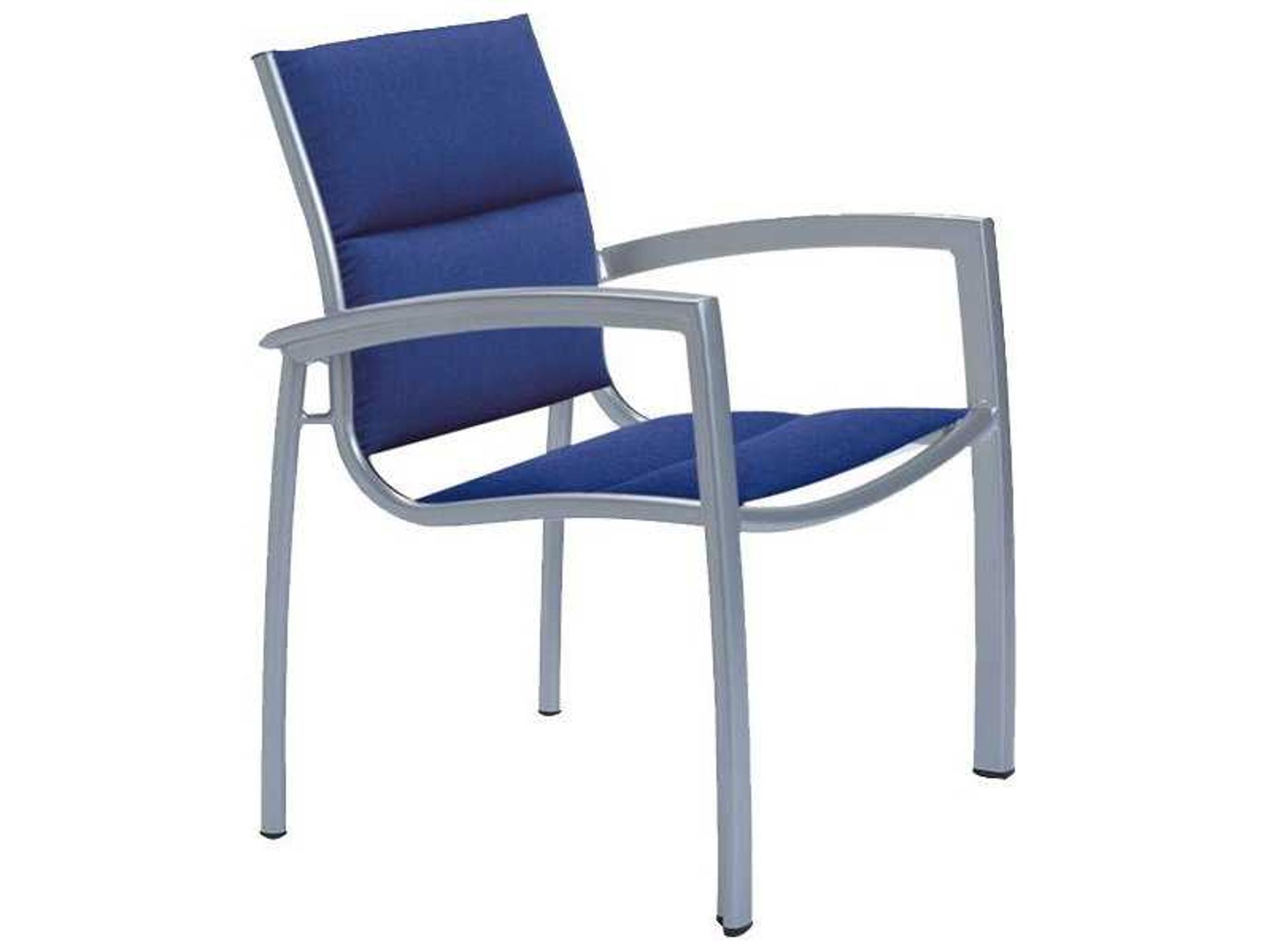 Tropitone South Beach Padded Sling Aluminum Outdoor Patio Dining Arm Chair