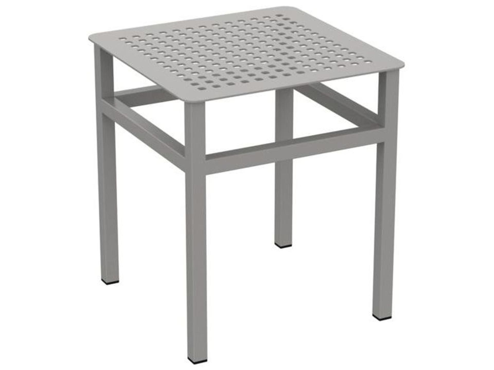 Patterned Boulevard Aluminum Square Outdoor End Table