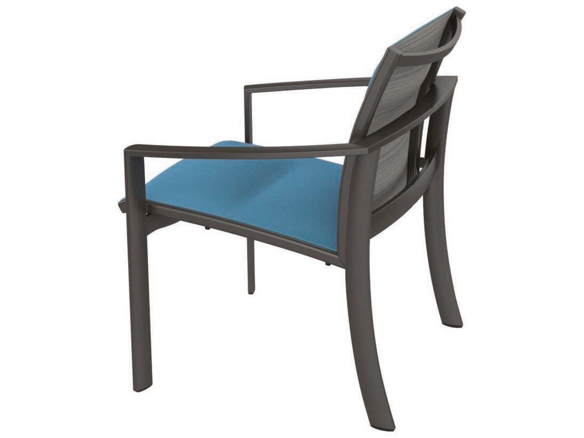 Tropitone Kor Padded Sling Aluminum Outdoor Dining Arm Chair