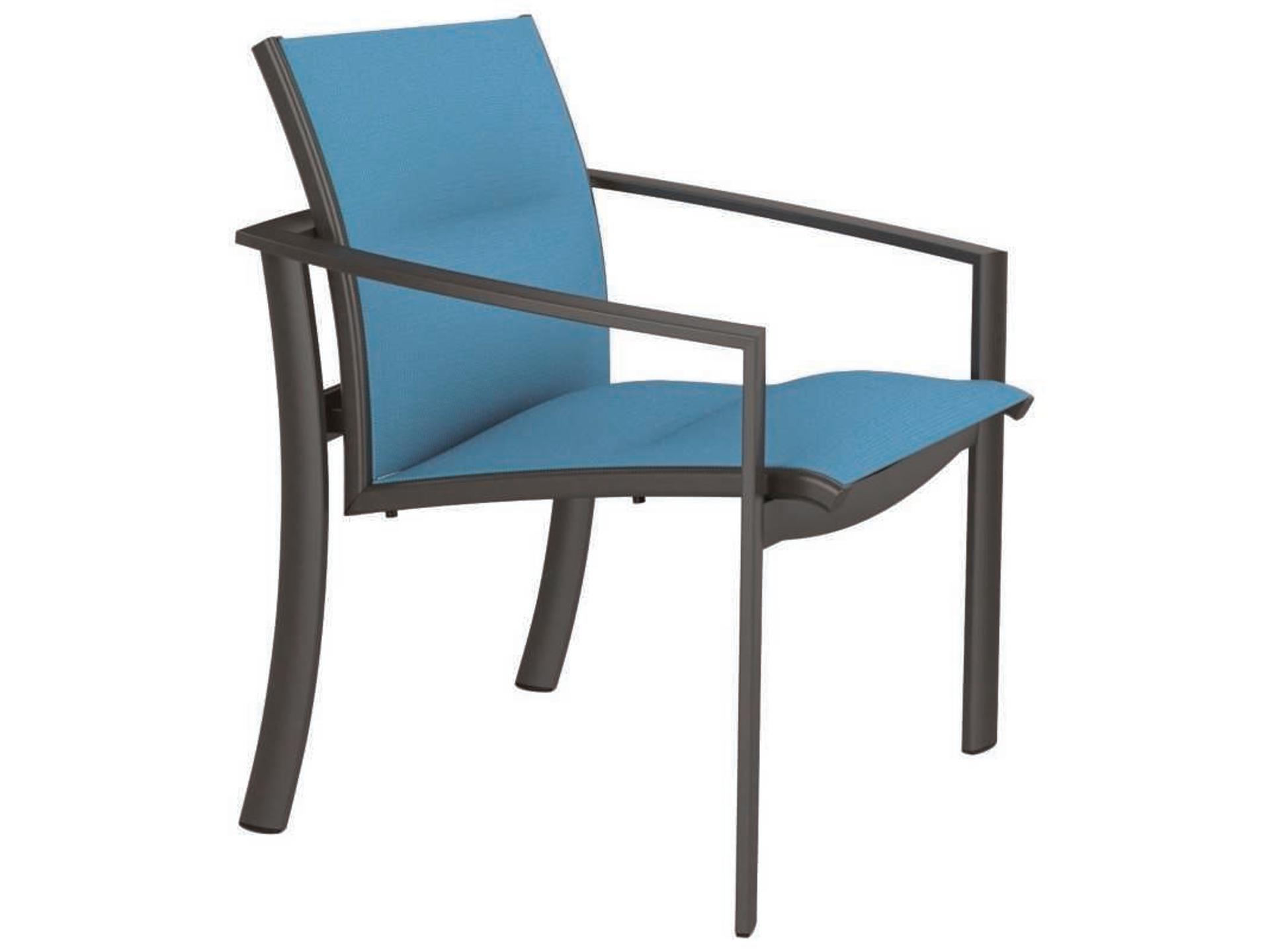 Tropitone Kor Padded Sling Aluminum Outdoor Dining Arm Chair