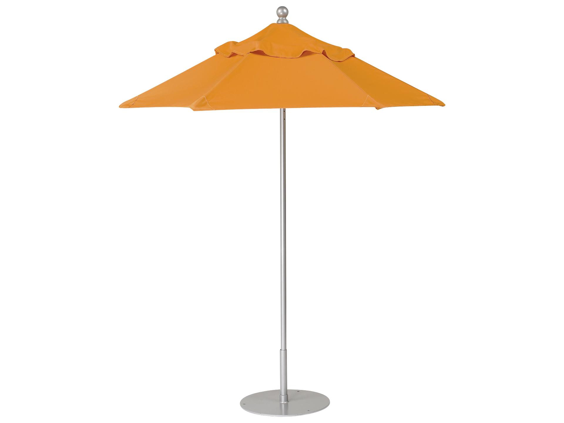 Portofino II Aluminum 7 Foot Hexagon Manual Lift Outdoor Patio Umbrella