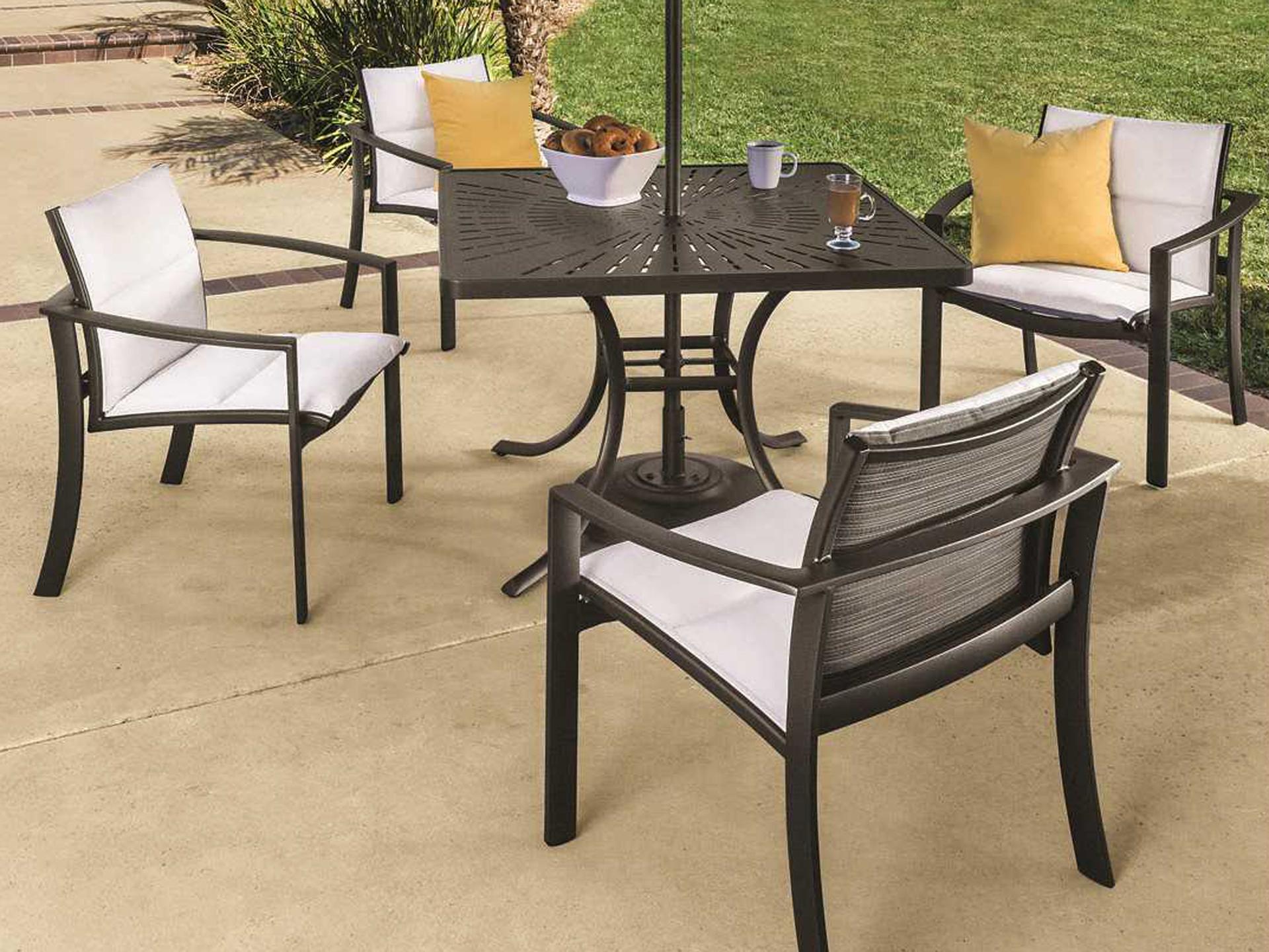 Tropitone Kor Padded Sling Aluminum Patio Dining Set