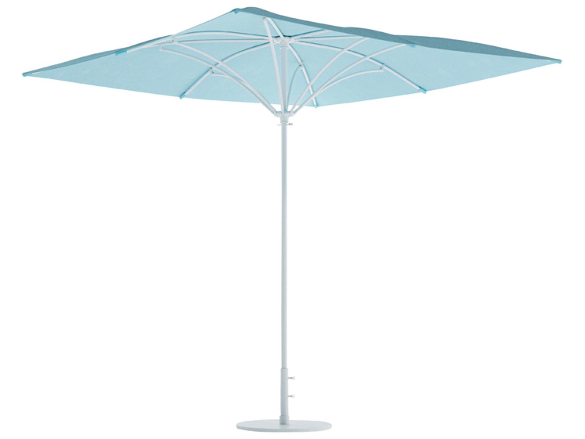 Trace Waterfall Aluminum 10 Foot Square Pulley Lift Patio Umbrella with Vent